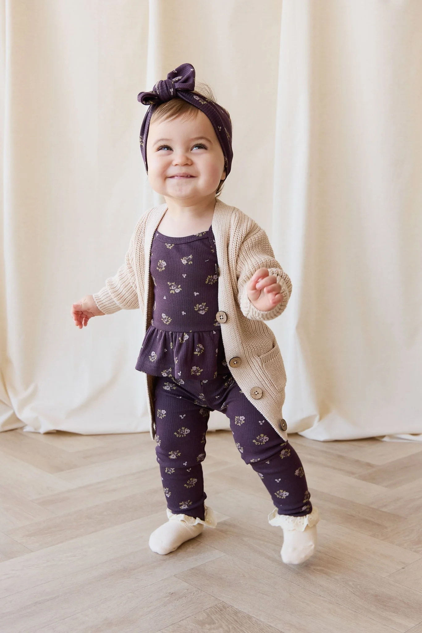 Organic Cotton Fine Rib Legging - Simone Huckleberry - Image 4