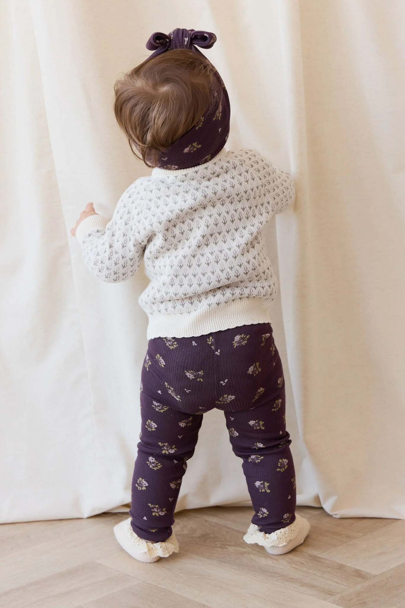 Organic Cotton Fine Rib Legging - Simone Huckleberry - Image 5