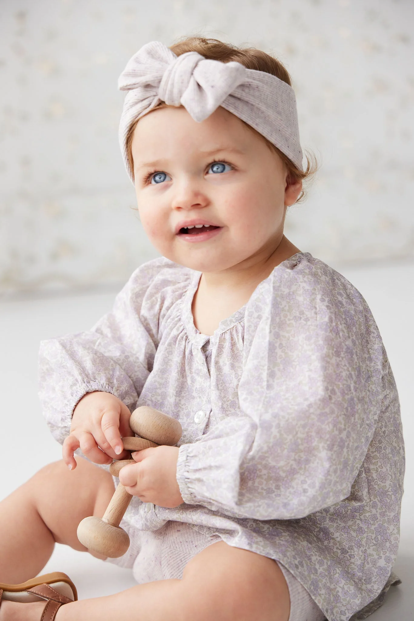 Organic Cotton Fine Rib Lilian Headband - Lavender Fleck - Image 3