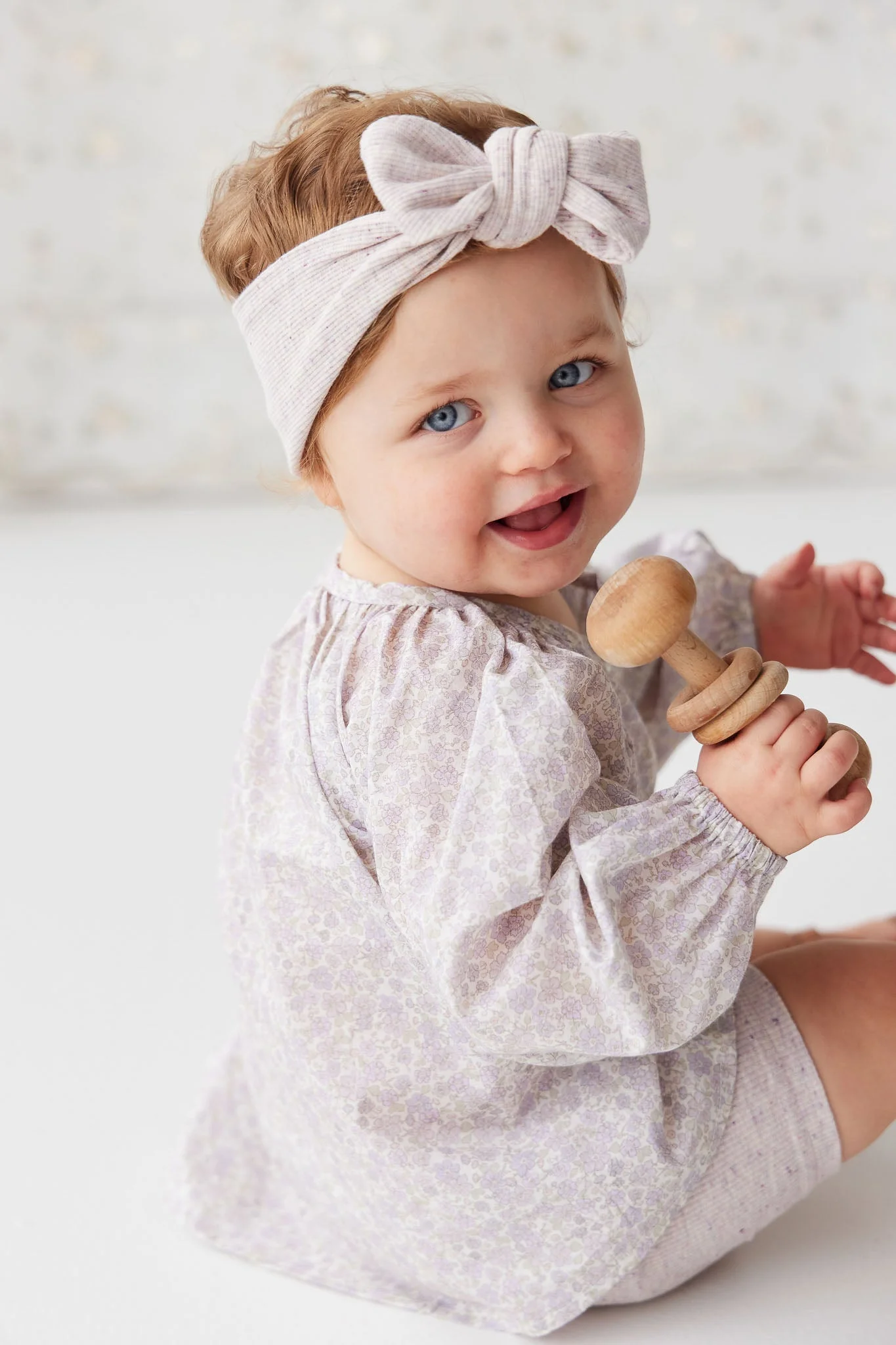 Organic Cotton Fine Rib Lilian Headband - Lavender Fleck - Image 5