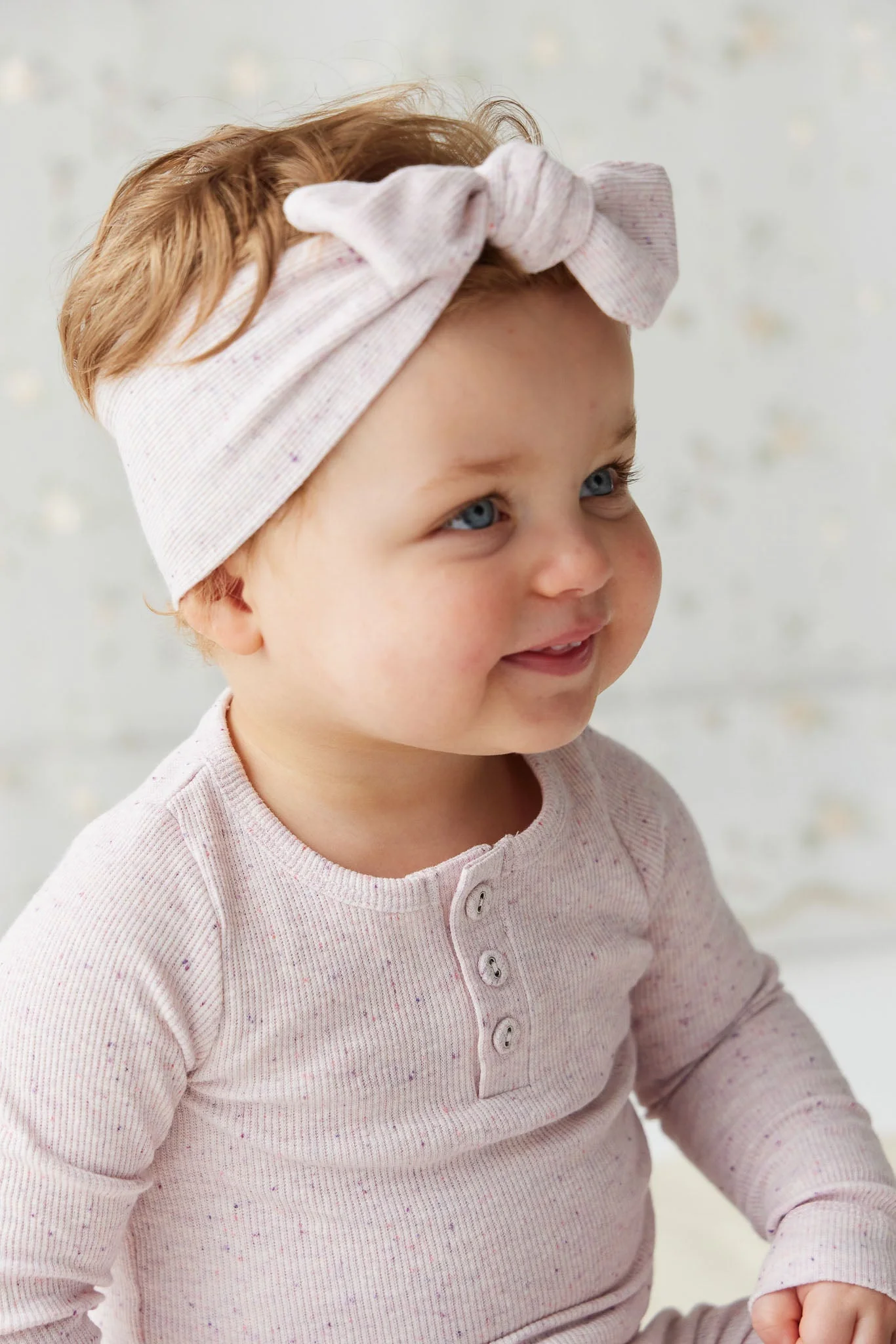 Organic Cotton Fine Rib Lilian Headband - Tulip Fleck - Image 2