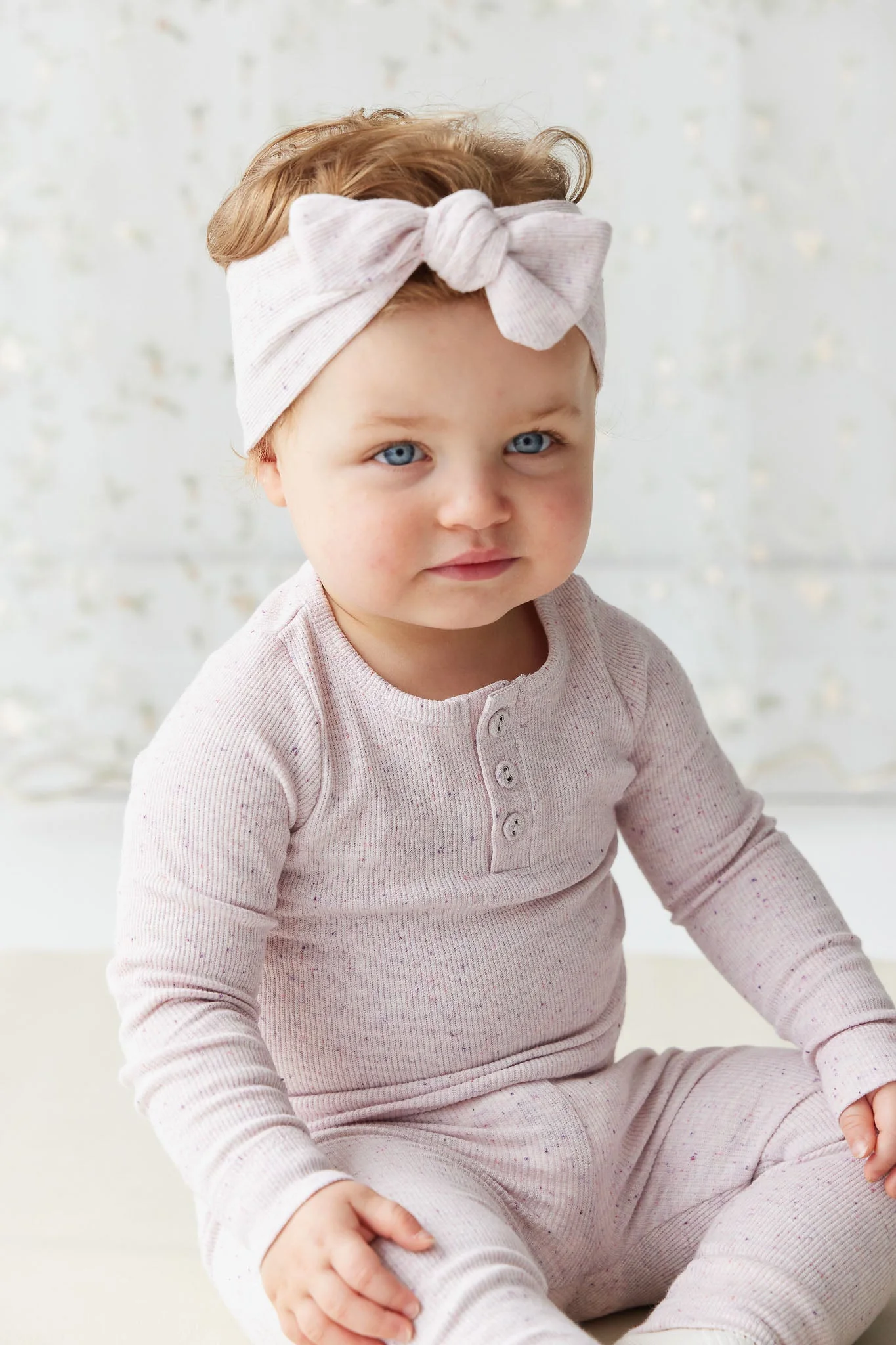 Organic Cotton Fine Rib Lilian Headband - Tulip Fleck - Image 4