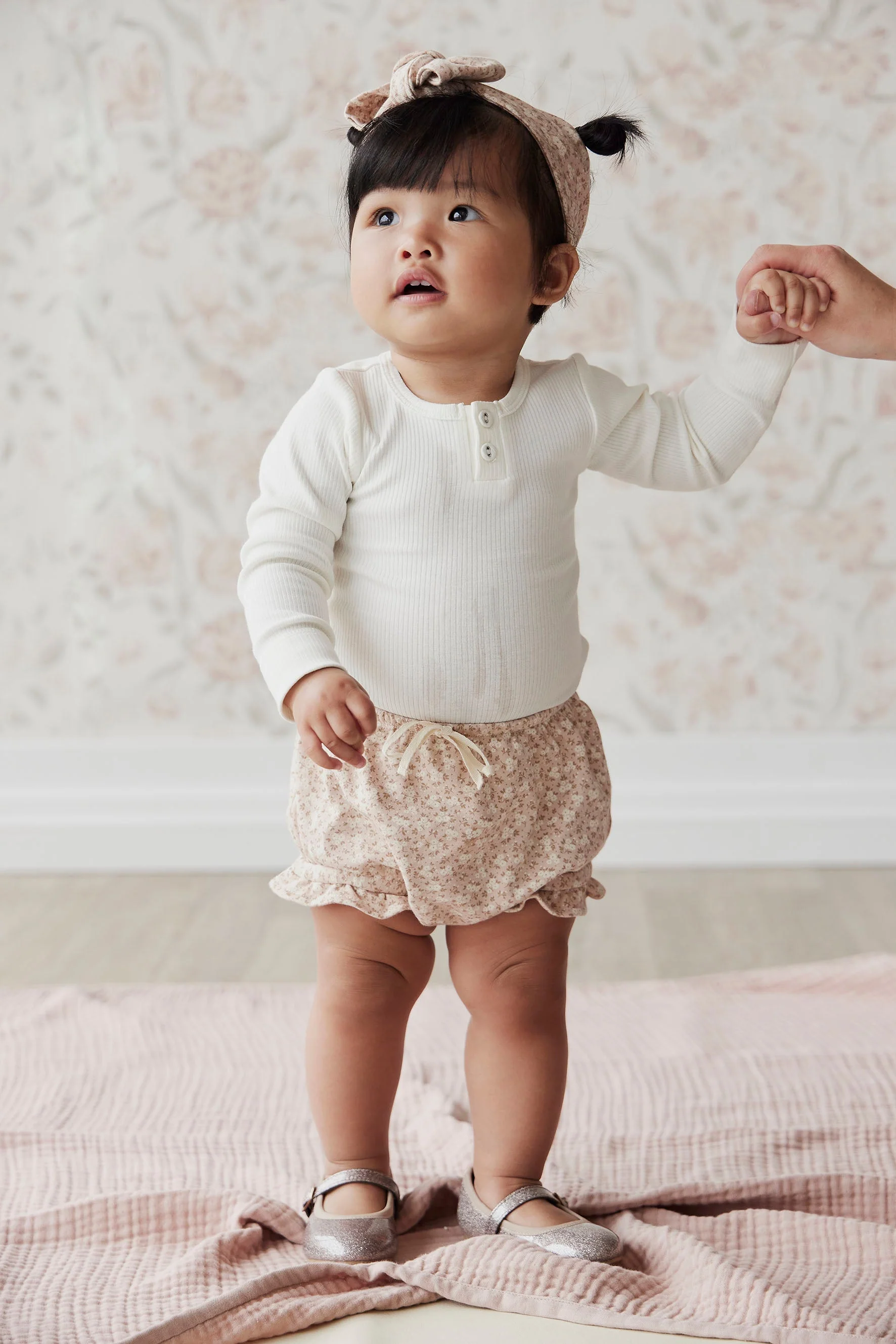 Organic Cotton Fine Rib Long Sleeve Bodysuit - Milk - Image 6