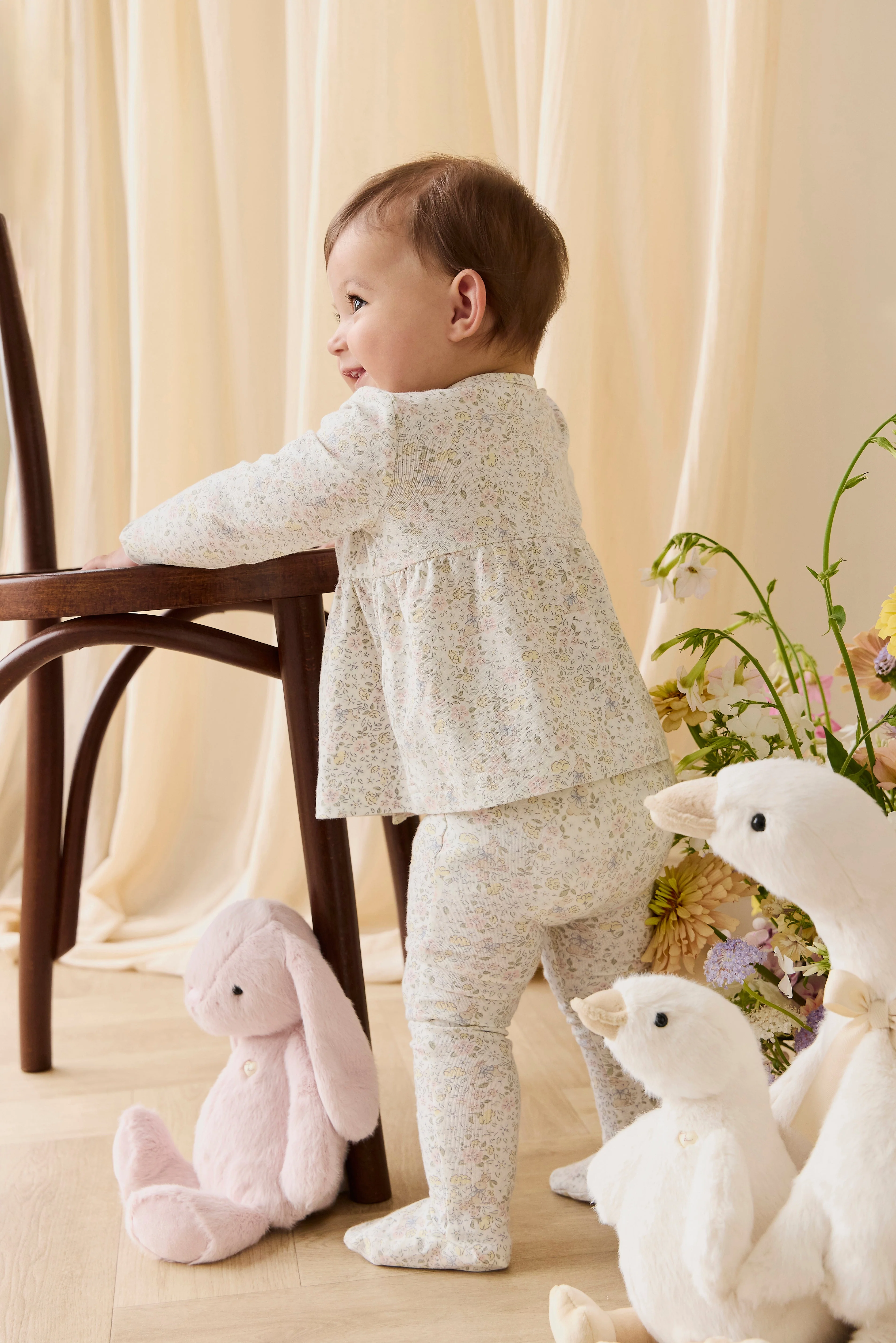 Organic Cotton Footed Pant-Cottage Garden - Image 2
