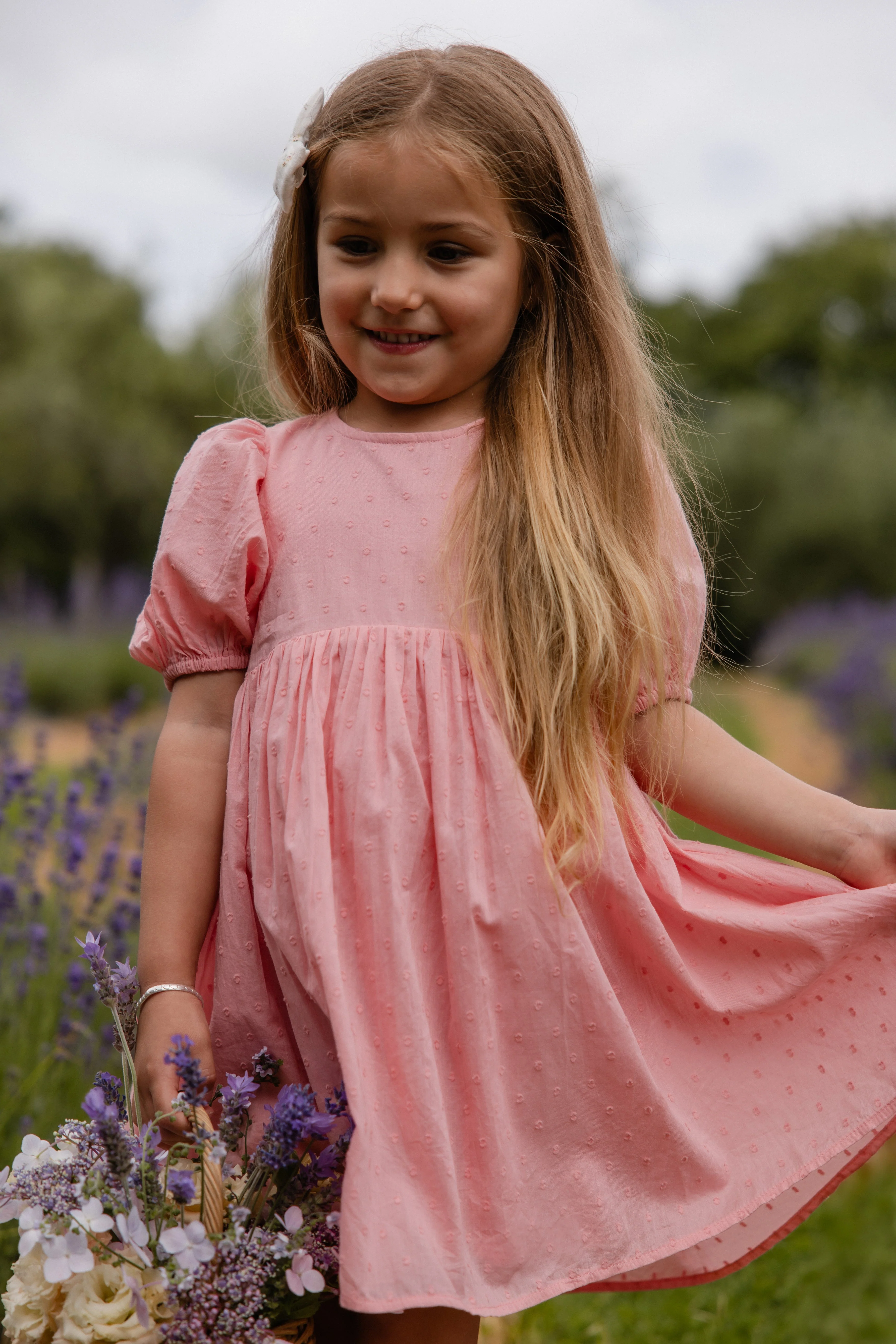 Organic Cotton Frannie Dress - Swiss Pink - Image 3