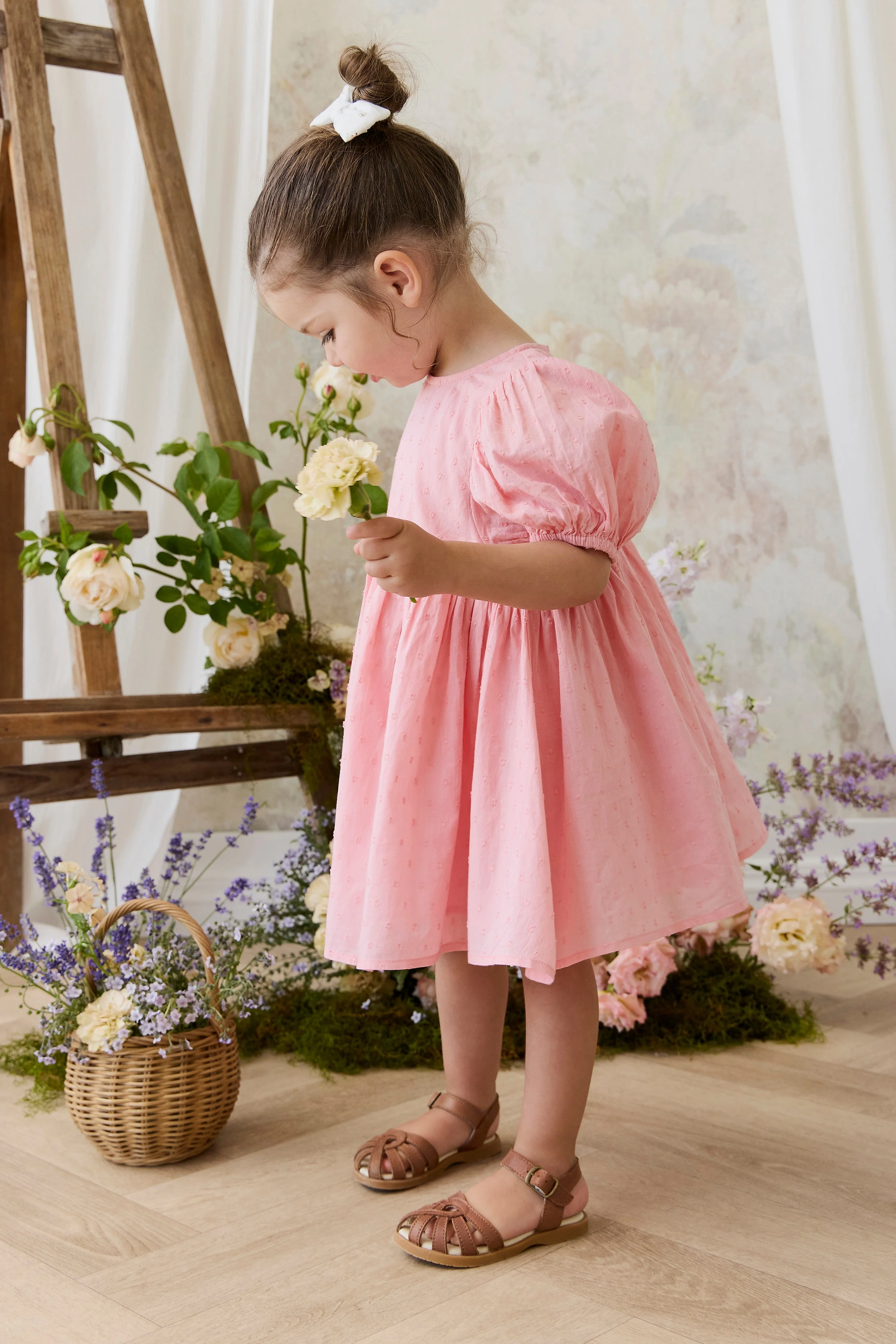 Organic Cotton Frannie Dress - Swiss Pink - Image 8