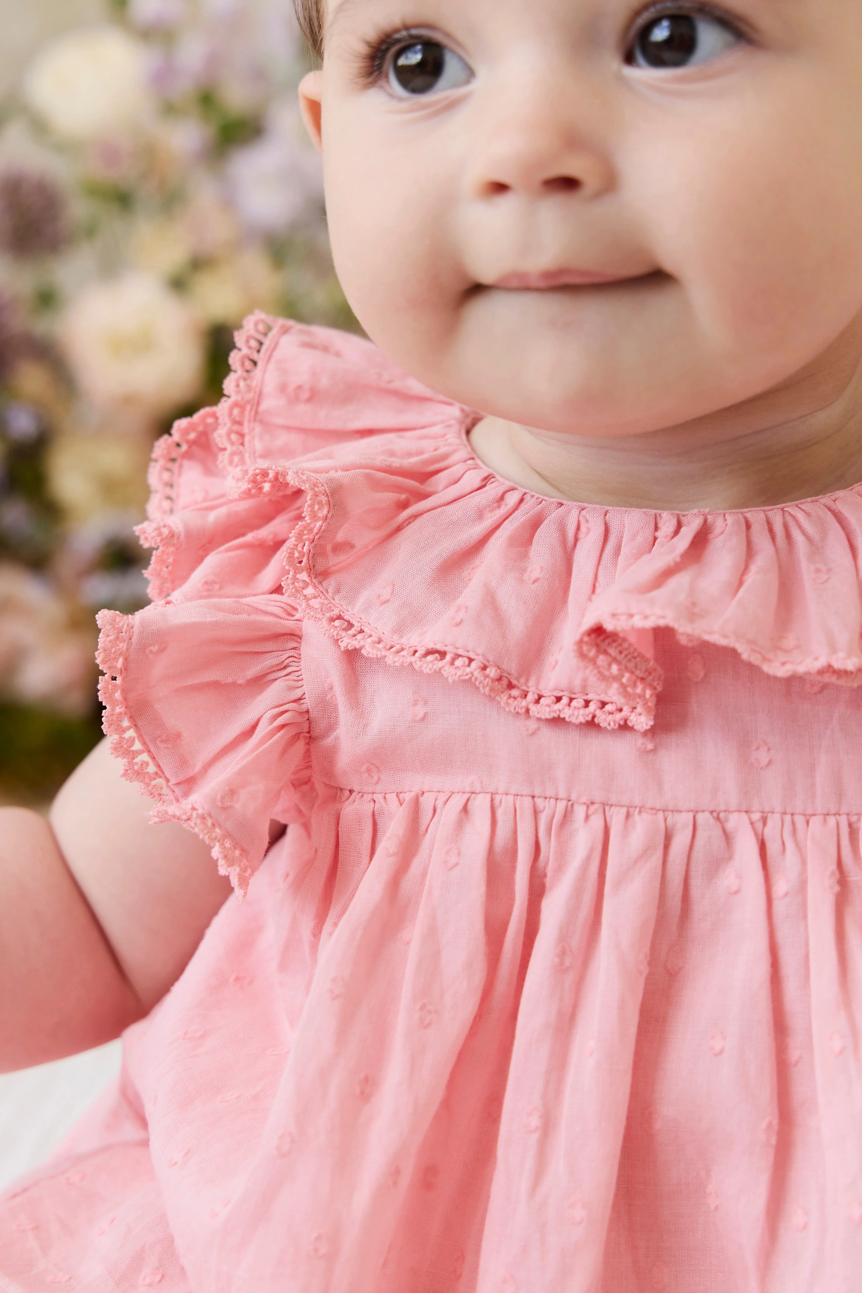 Organic Cotton Frannie Playsuit - Swiss Pink - Image 4
