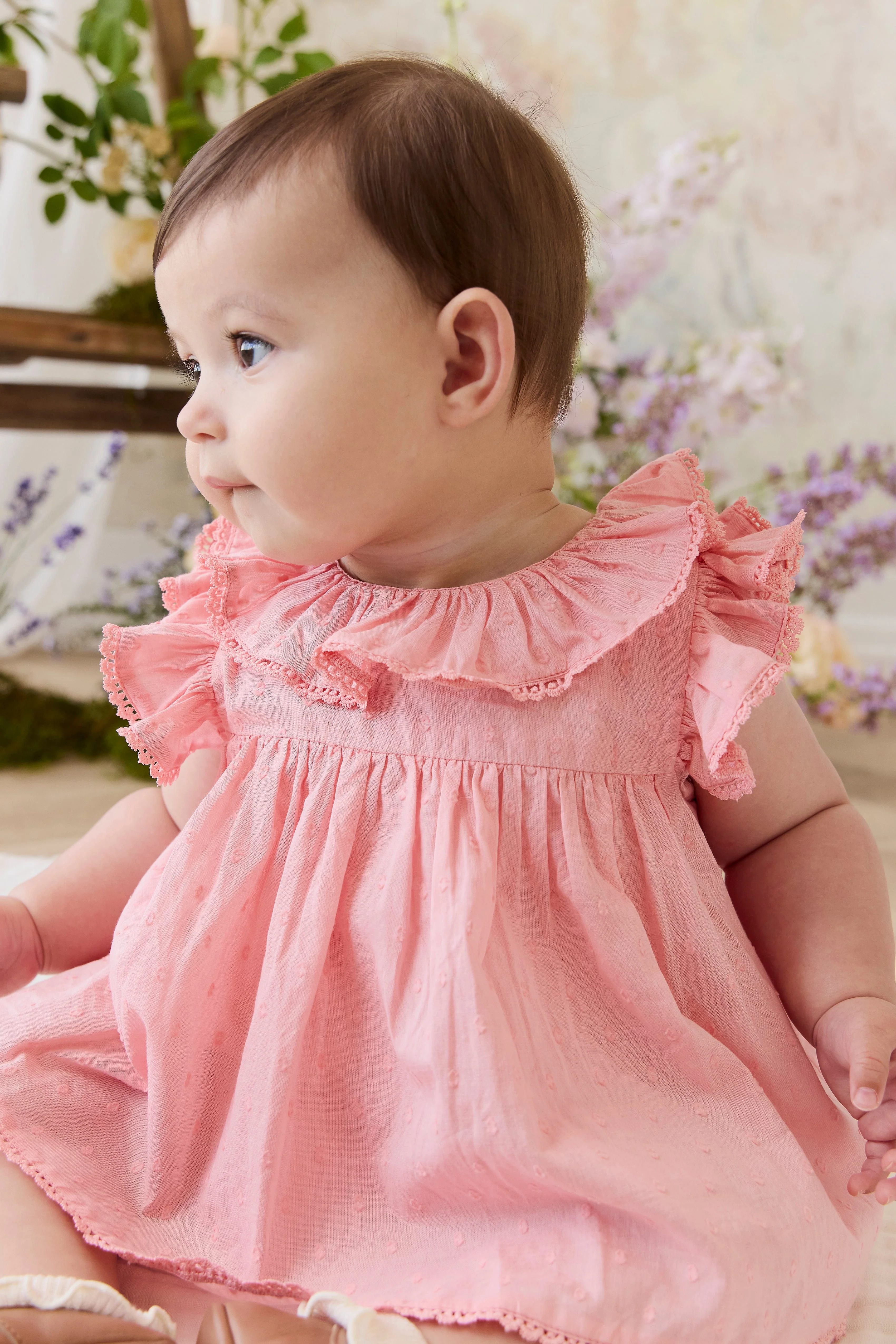 Organic Cotton Frannie Playsuit - Swiss Pink - Image 5