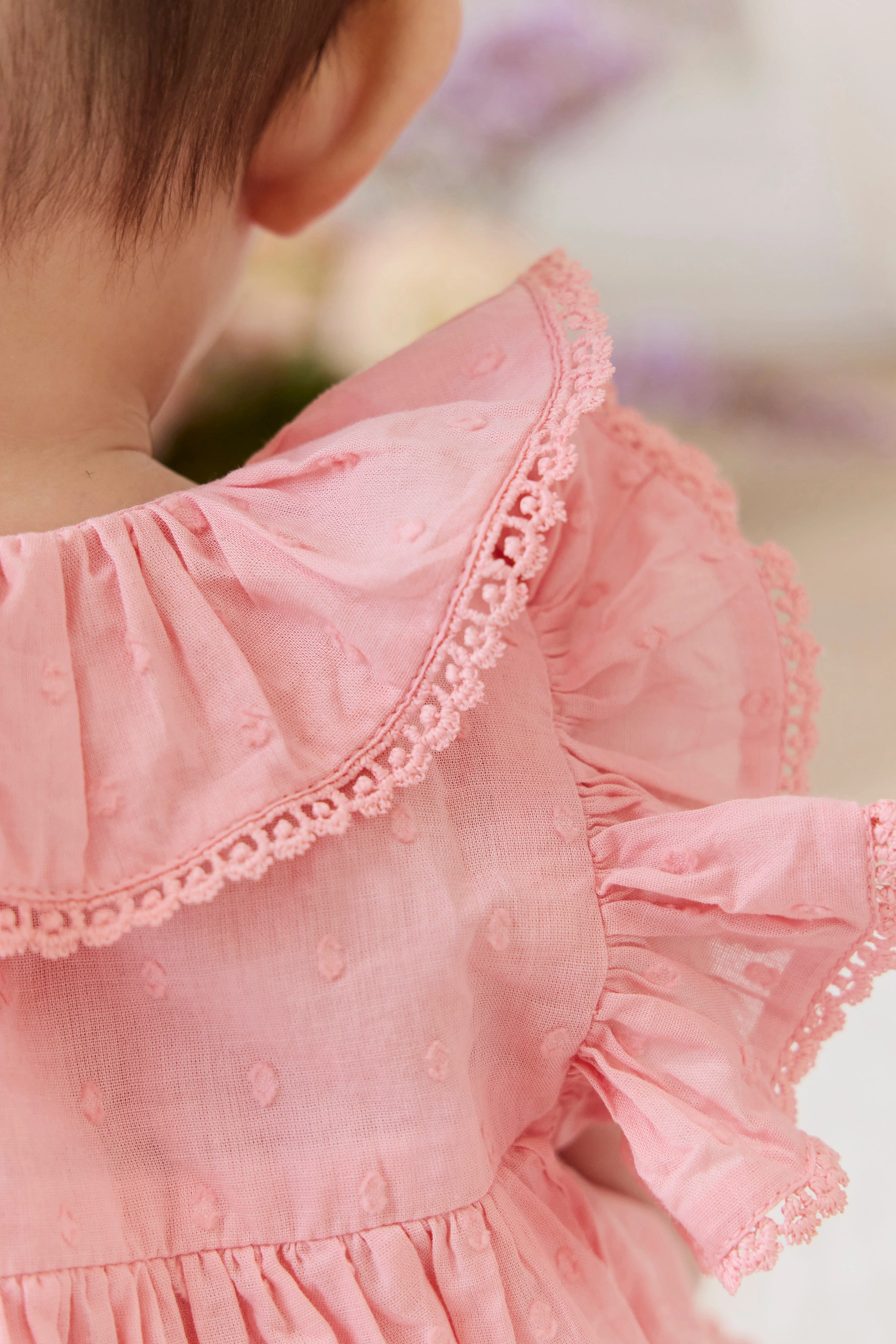 Organic Cotton Frannie Playsuit - Swiss Pink - Image 6