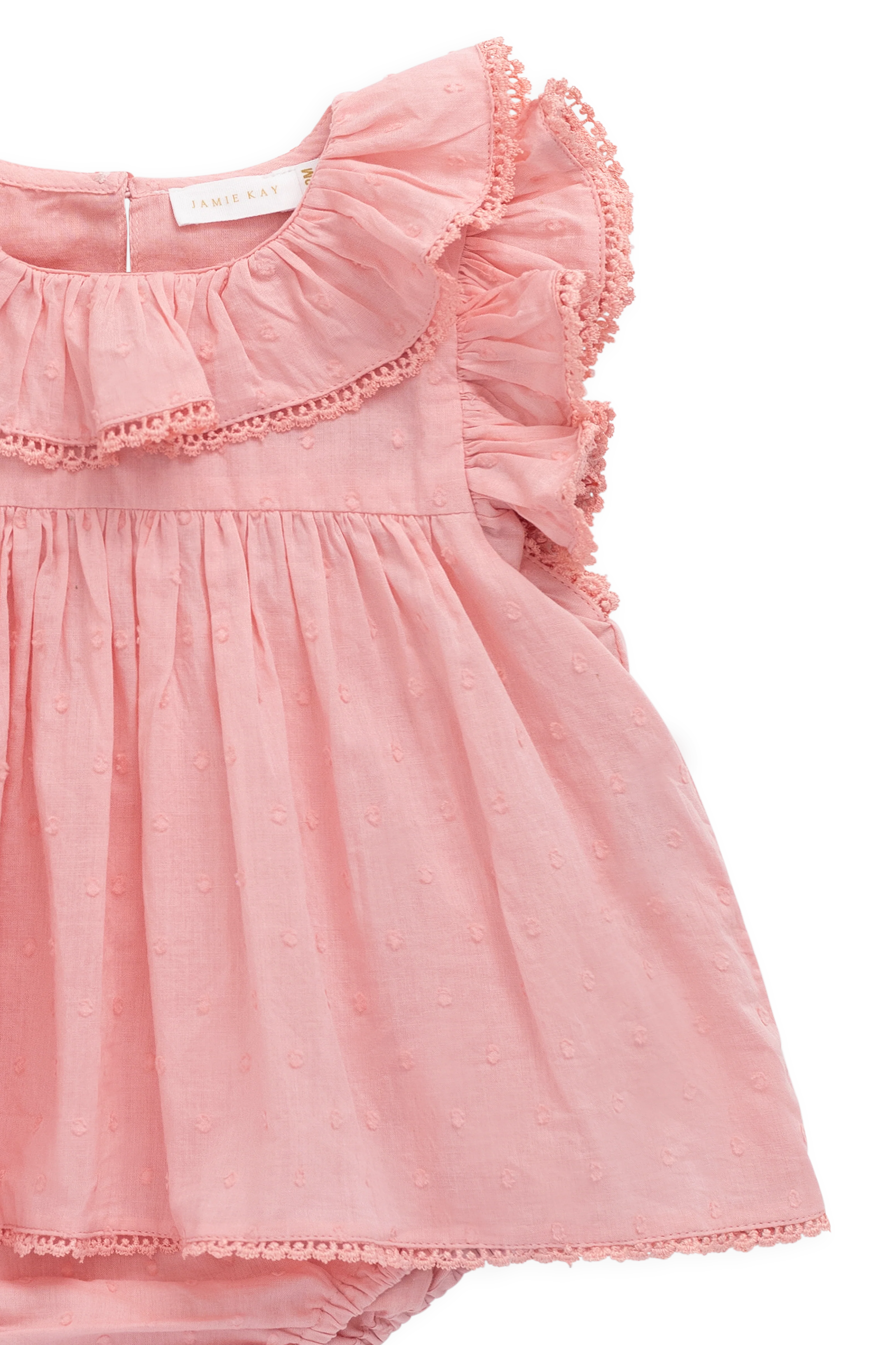 Organic Cotton Frannie Playsuit - Swiss Pink - Image 7