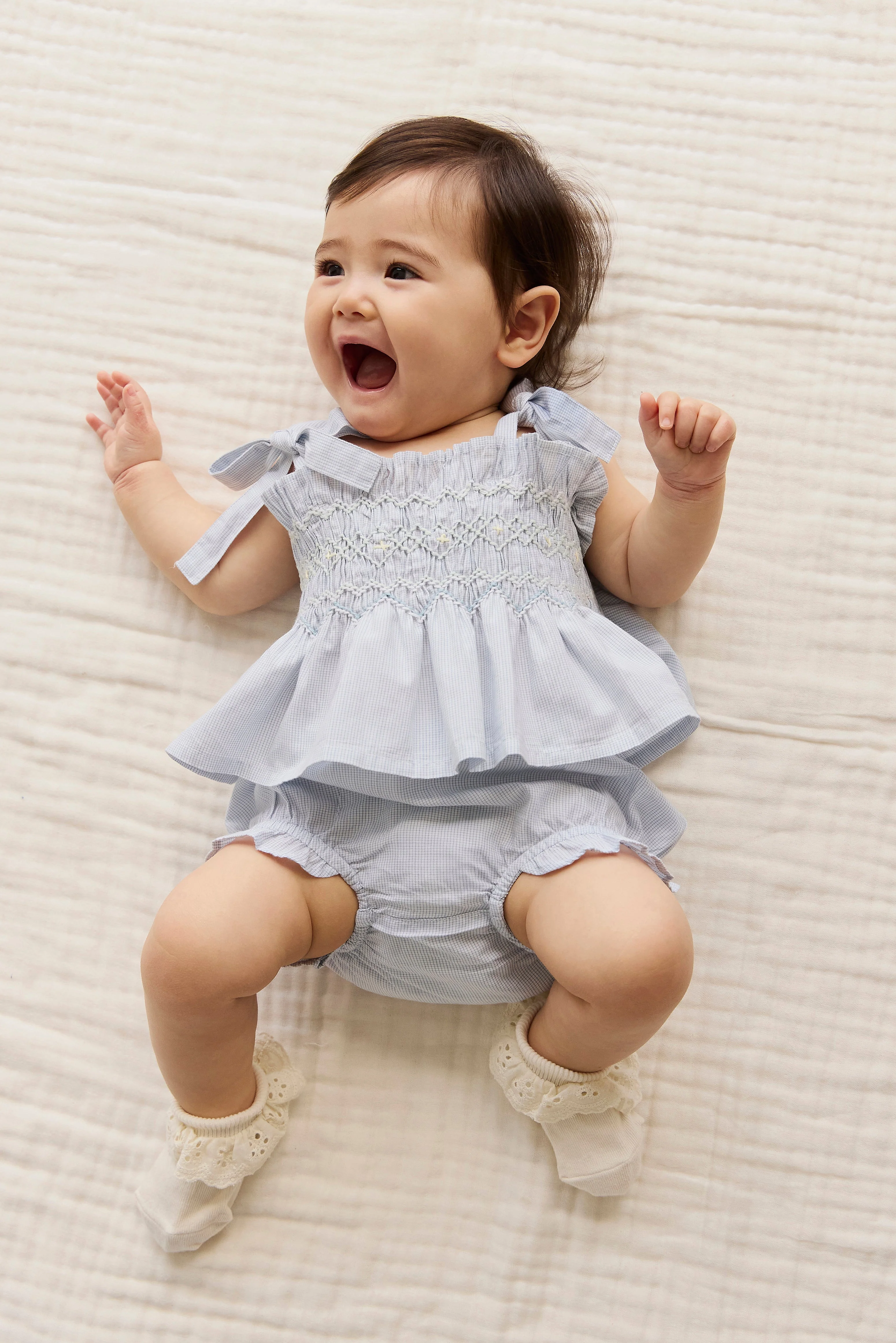 Organic Cotton Frill Bloomer - Petite Check - Image 3
