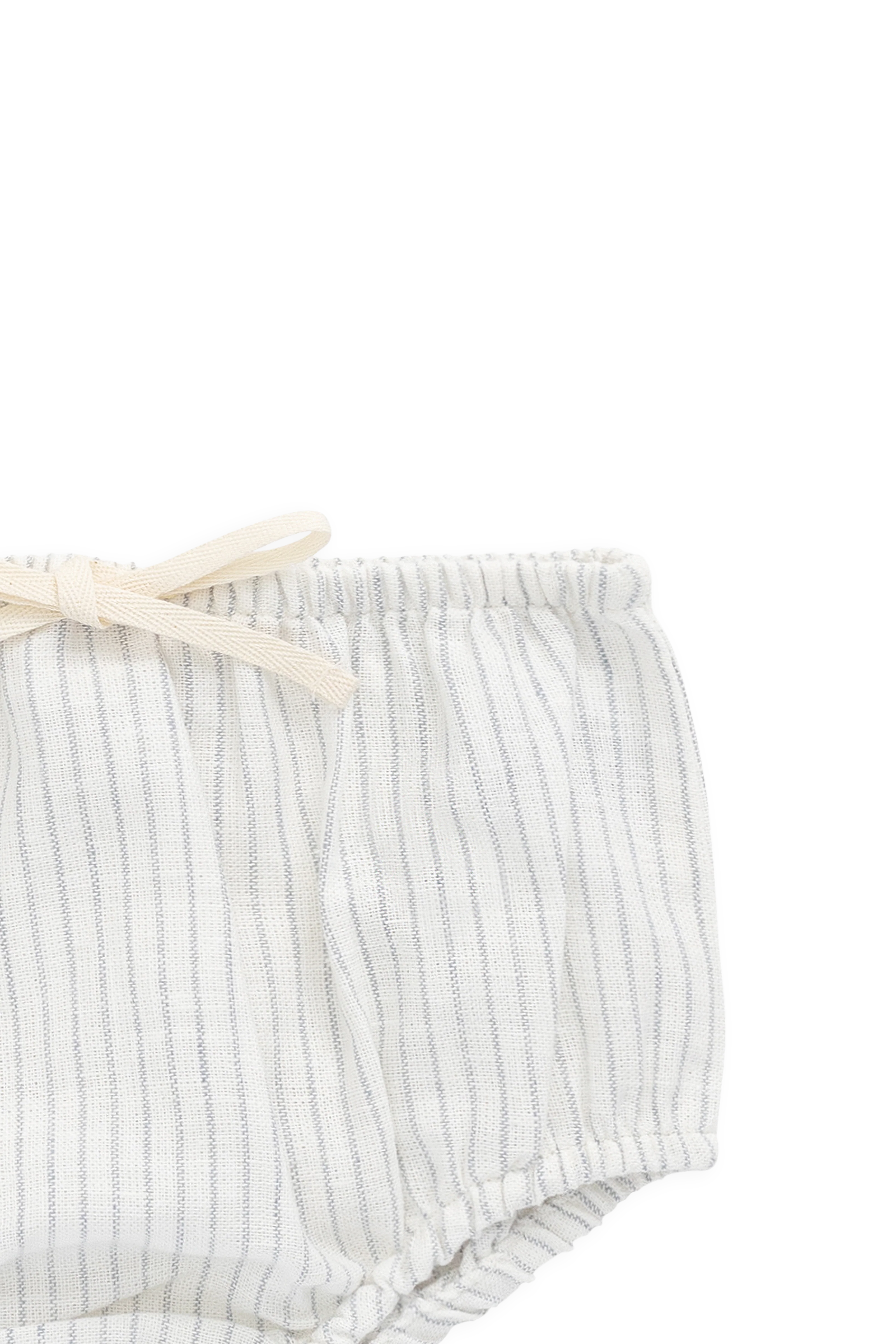 Organic Cotton Gabriel Bloomer-Mini Pinstripe Parchment / Dawn - Image 2