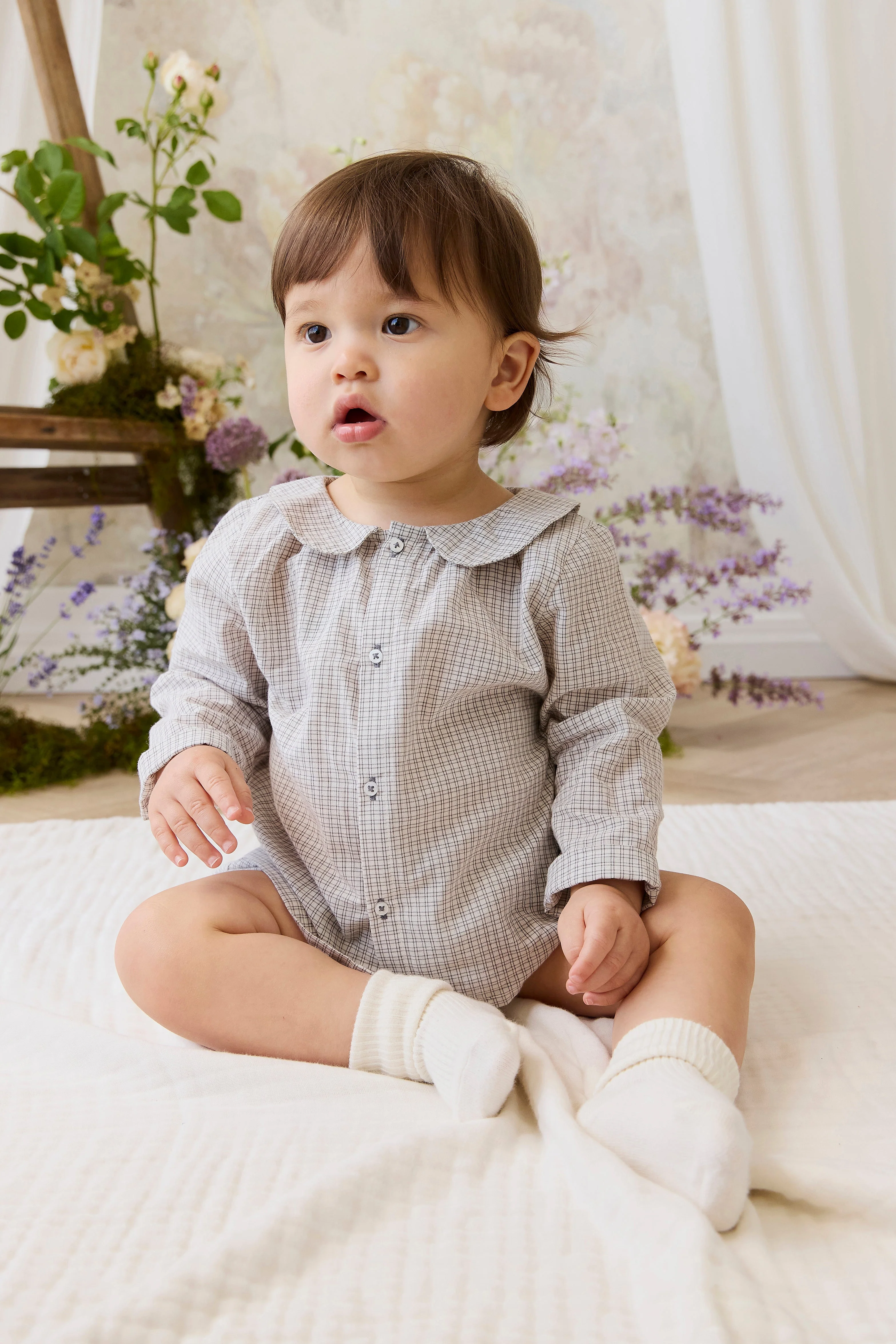 Organic Cotton Gabriel Top - Cloud Check - Image 4