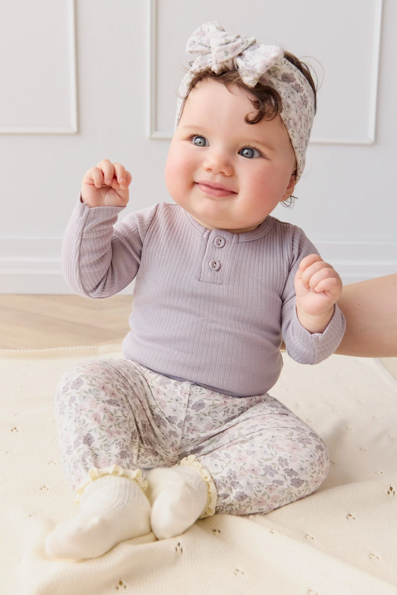 Organic Cotton Headband - Fifi Lilac - Image 2