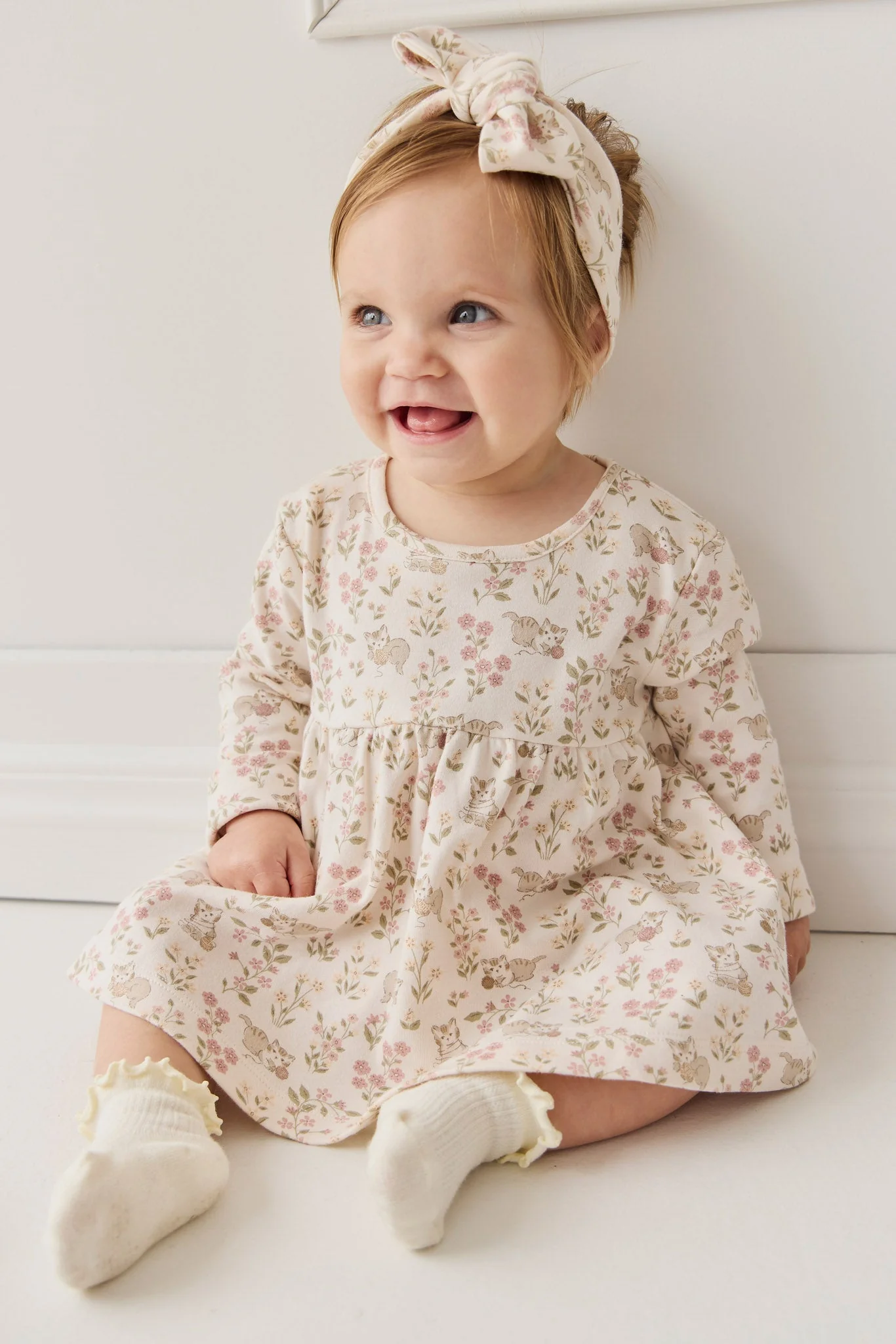 Organic Cotton Headband - Moons Woolen Ball - Image 2