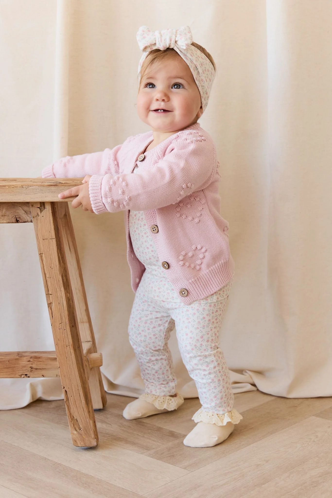 Organic Cotton Headband - Posy Garden Pink - Image 4