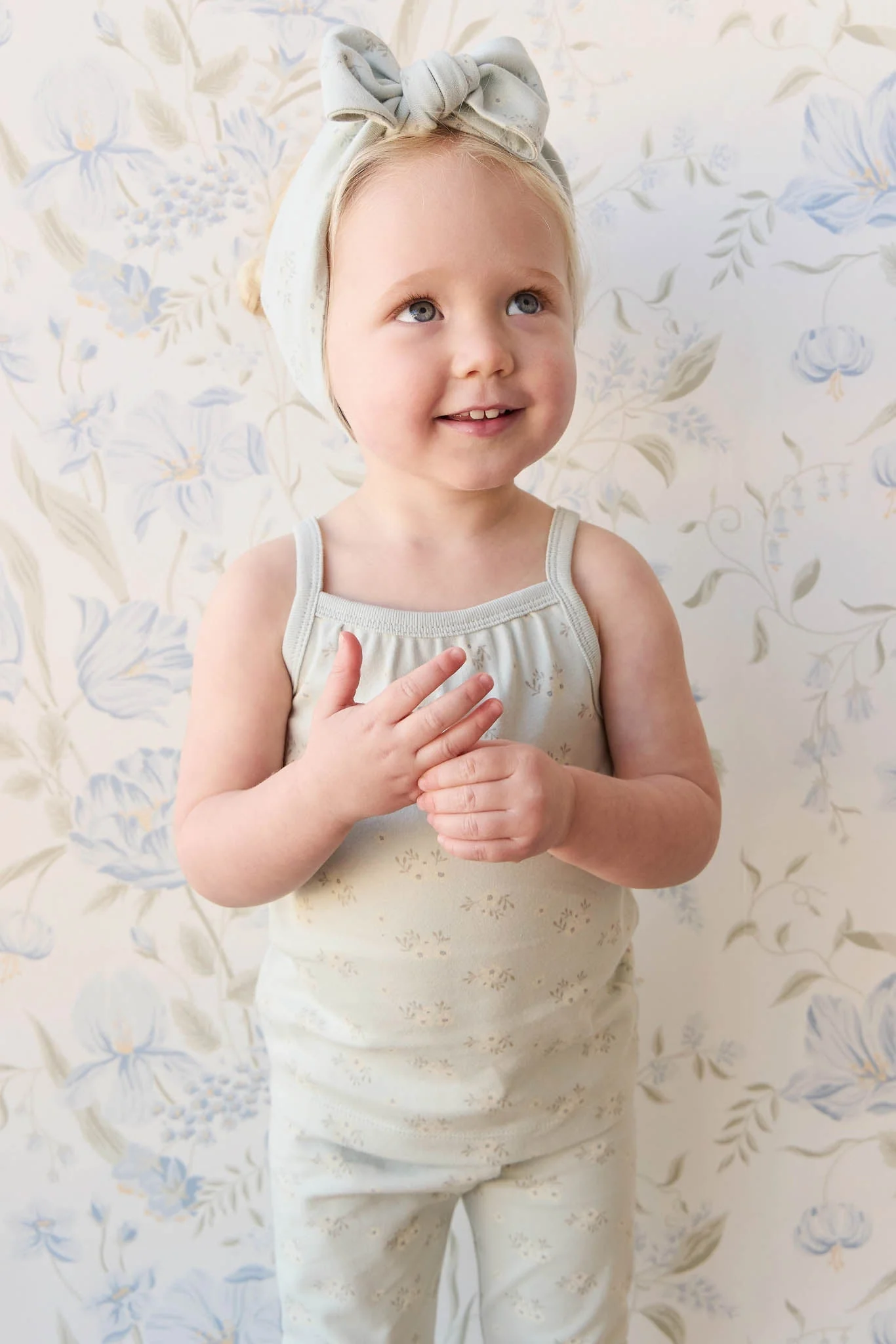 Organic Cotton Headband - Rose Floral Smoke - Image 2