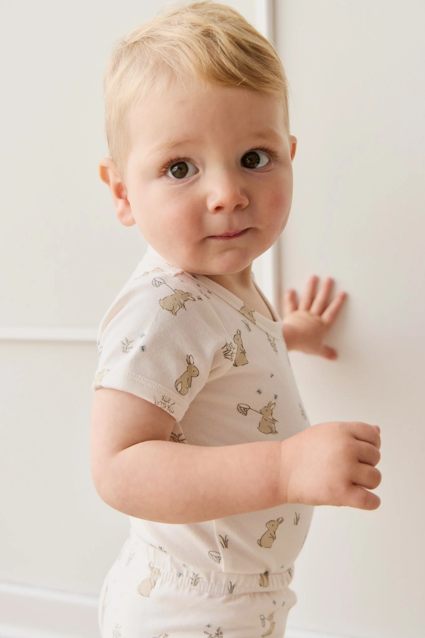 Organic Cotton Hudson Short Sleeve Bodysuit - Lapin Jardin - Image 2