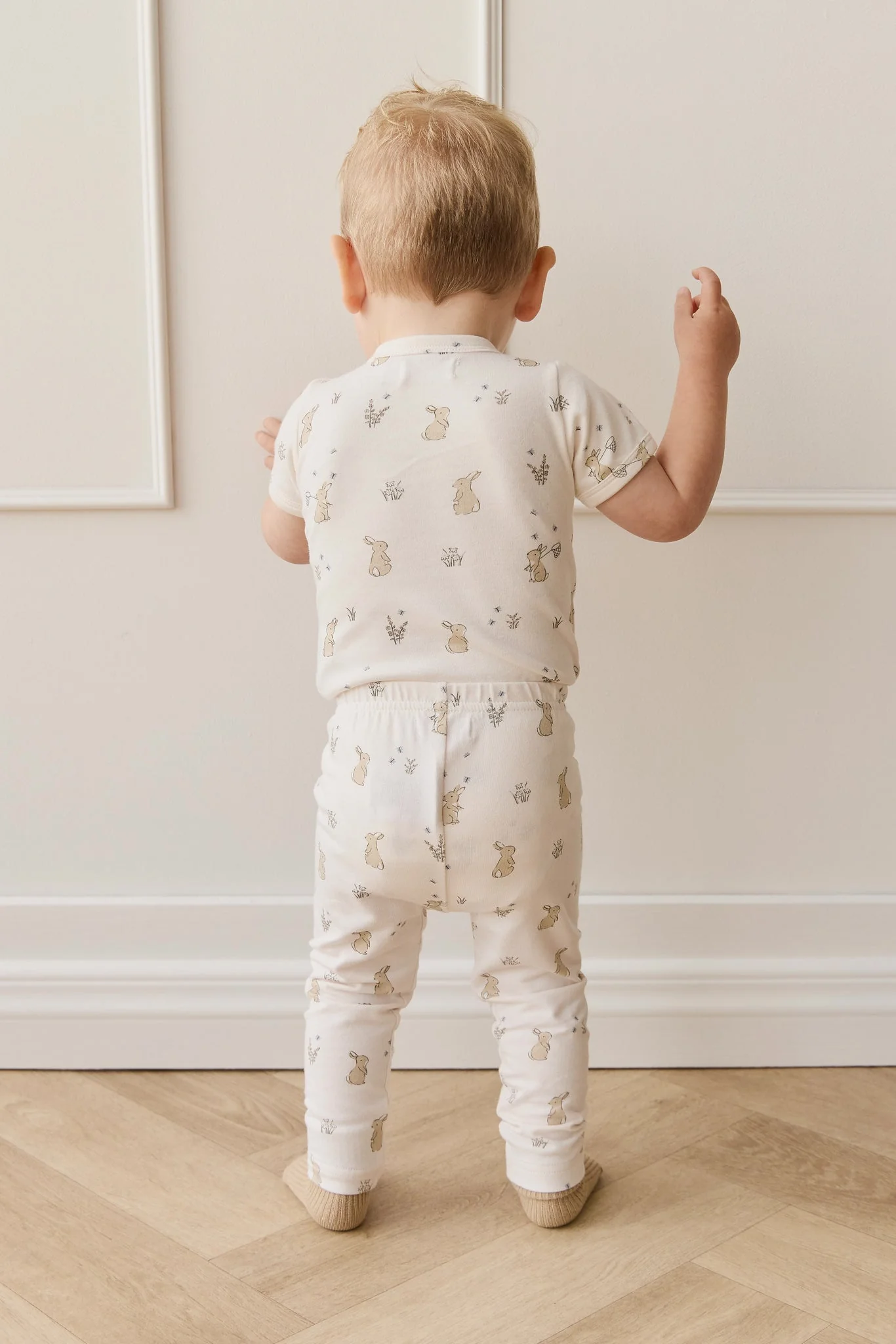 Organic Cotton Hudson Short Sleeve Bodysuit - Lapin Jardin - Image 3