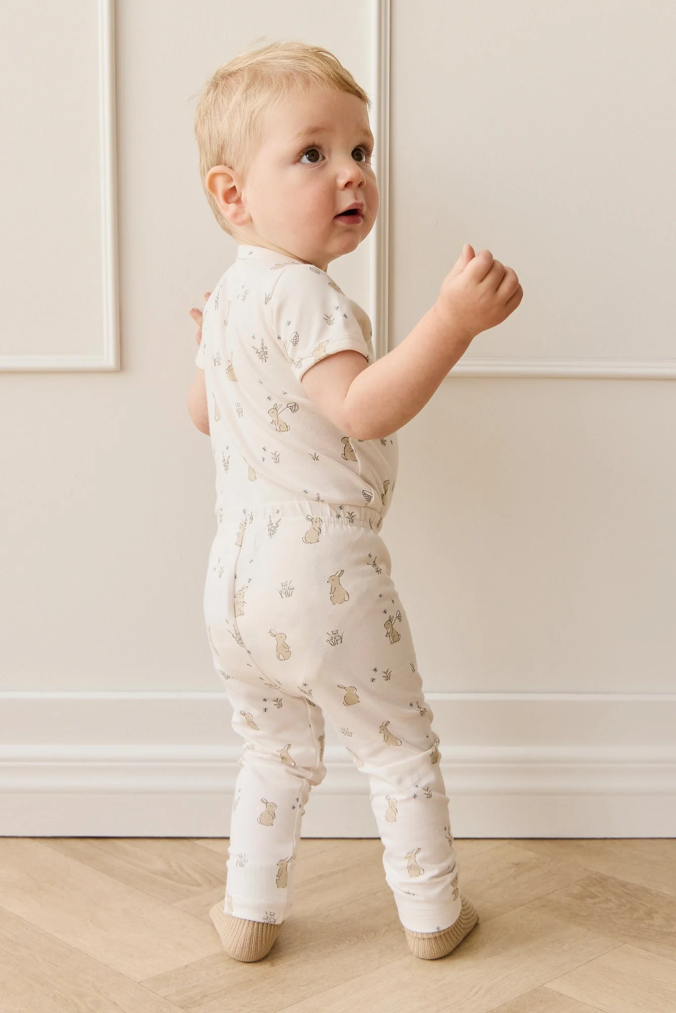 Organic Cotton Hudson Short Sleeve Bodysuit - Lapin Jardin - Image 4