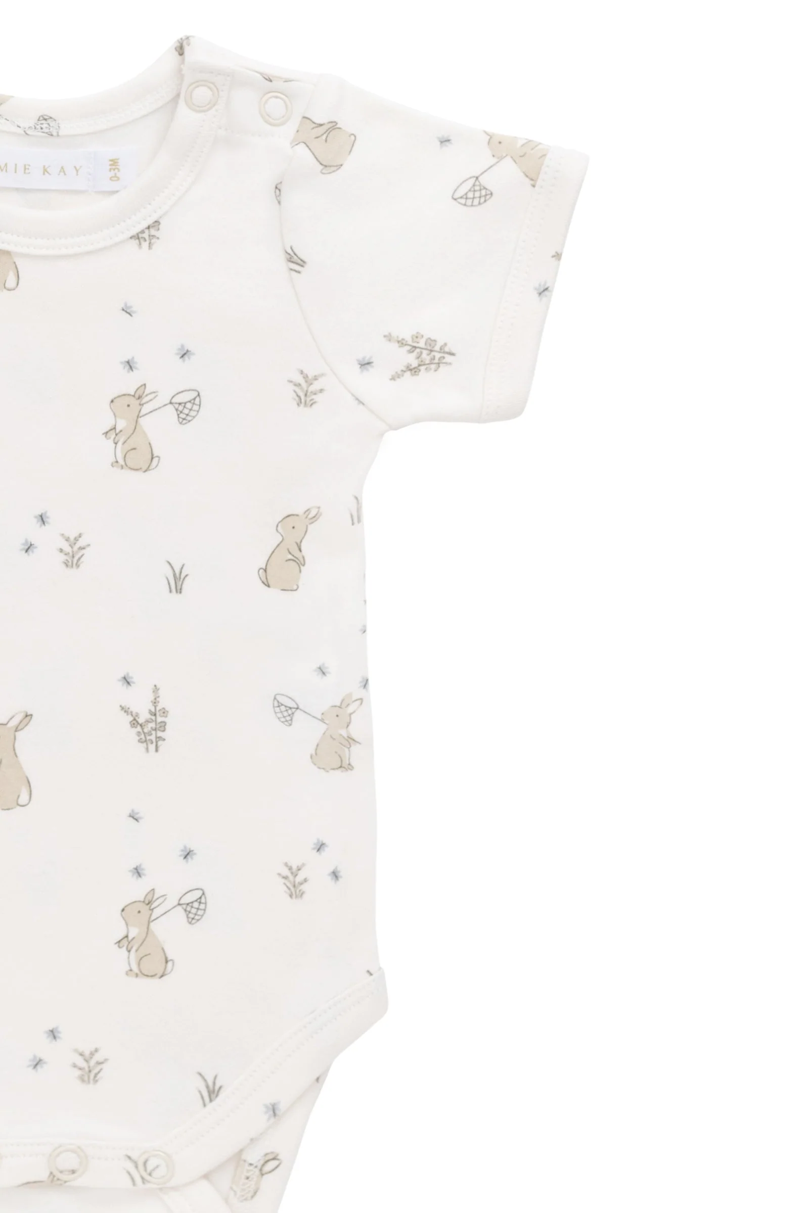 Organic Cotton Hudson Short Sleeve Bodysuit - Lapin Jardin - Image 5