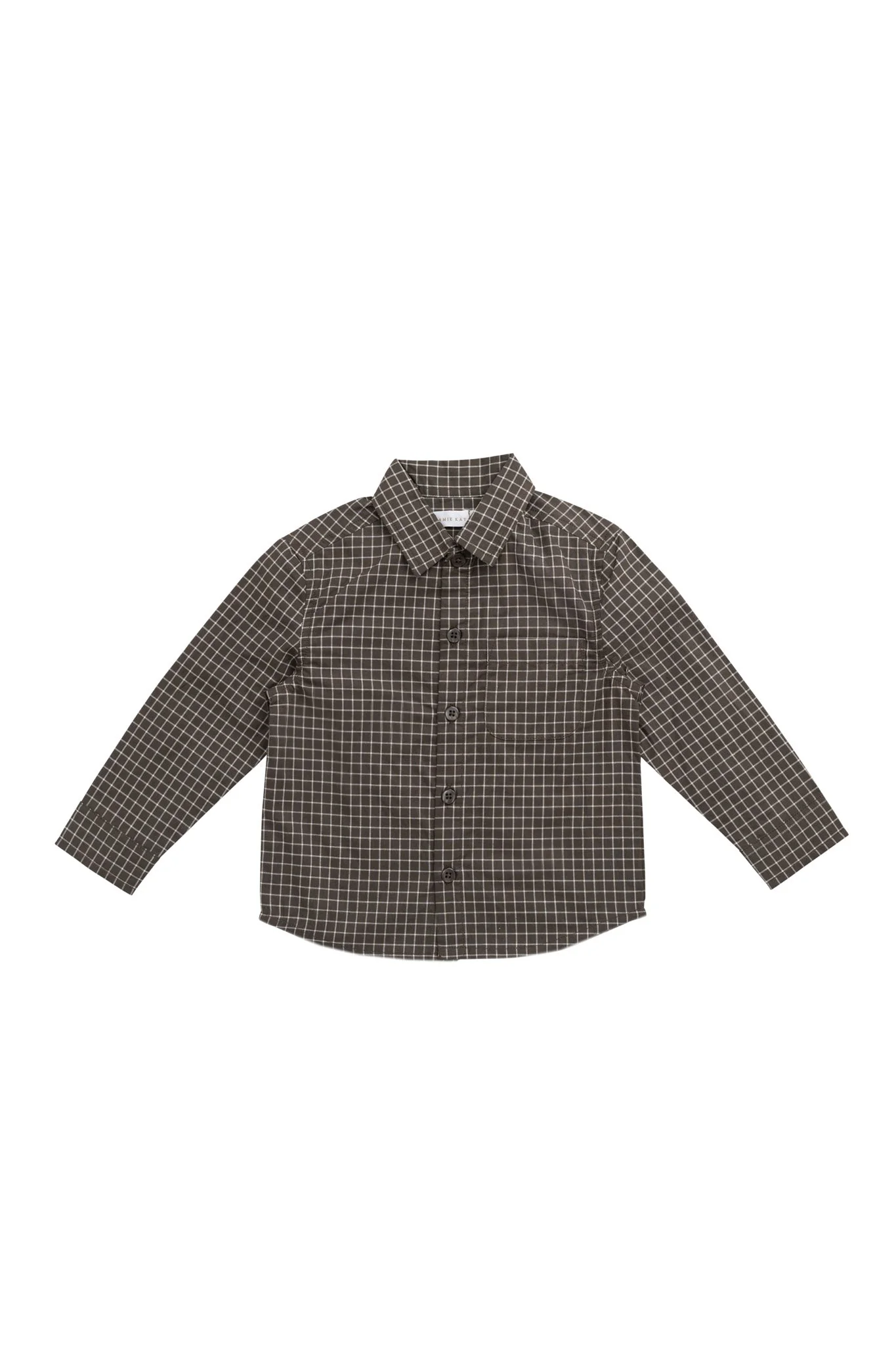 Organic Cotton Isaiah Shirt - Coffee Grid - Image 2