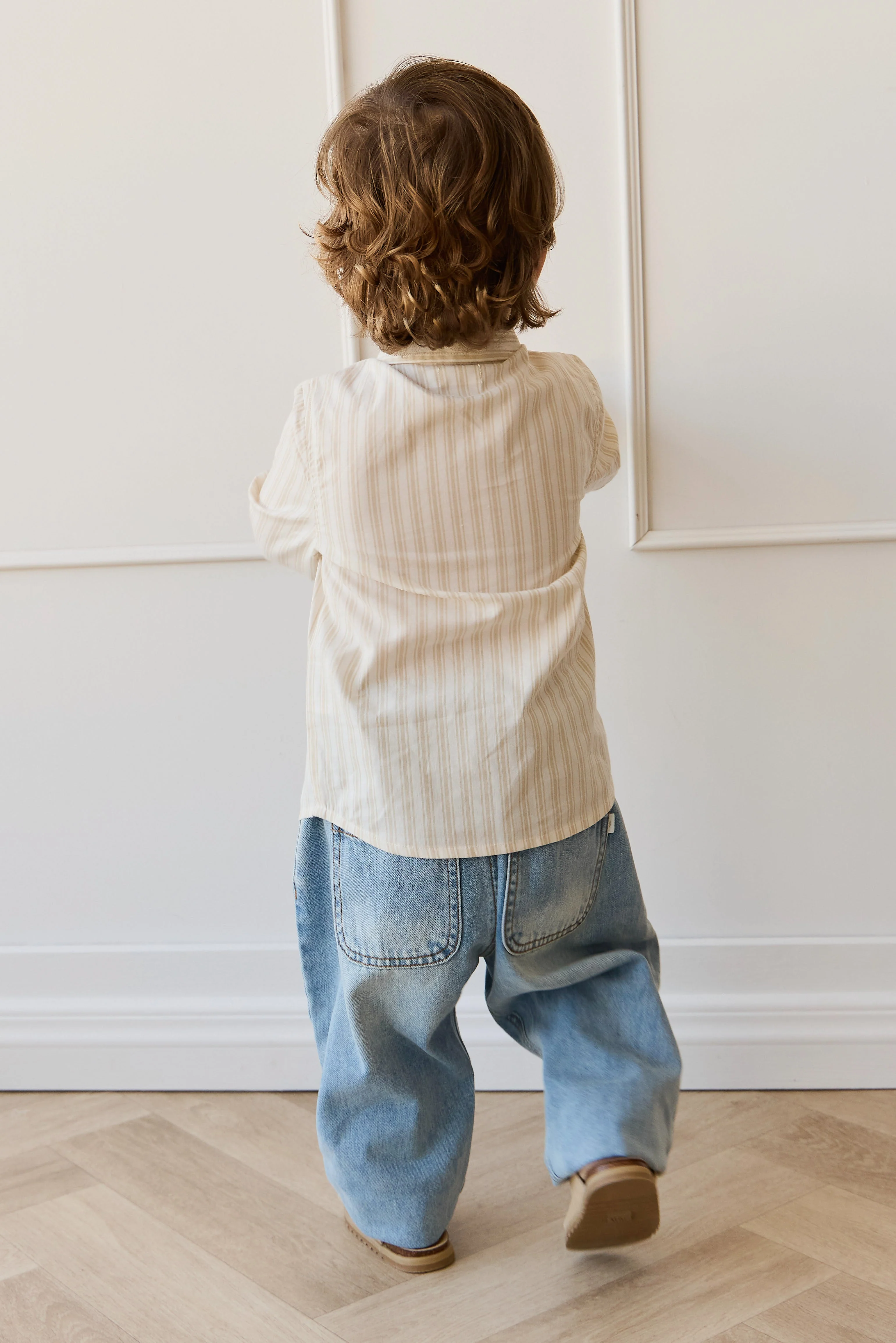 Organic Cotton Isaiah Shirt - Variegated Stripe Foam - Image 3