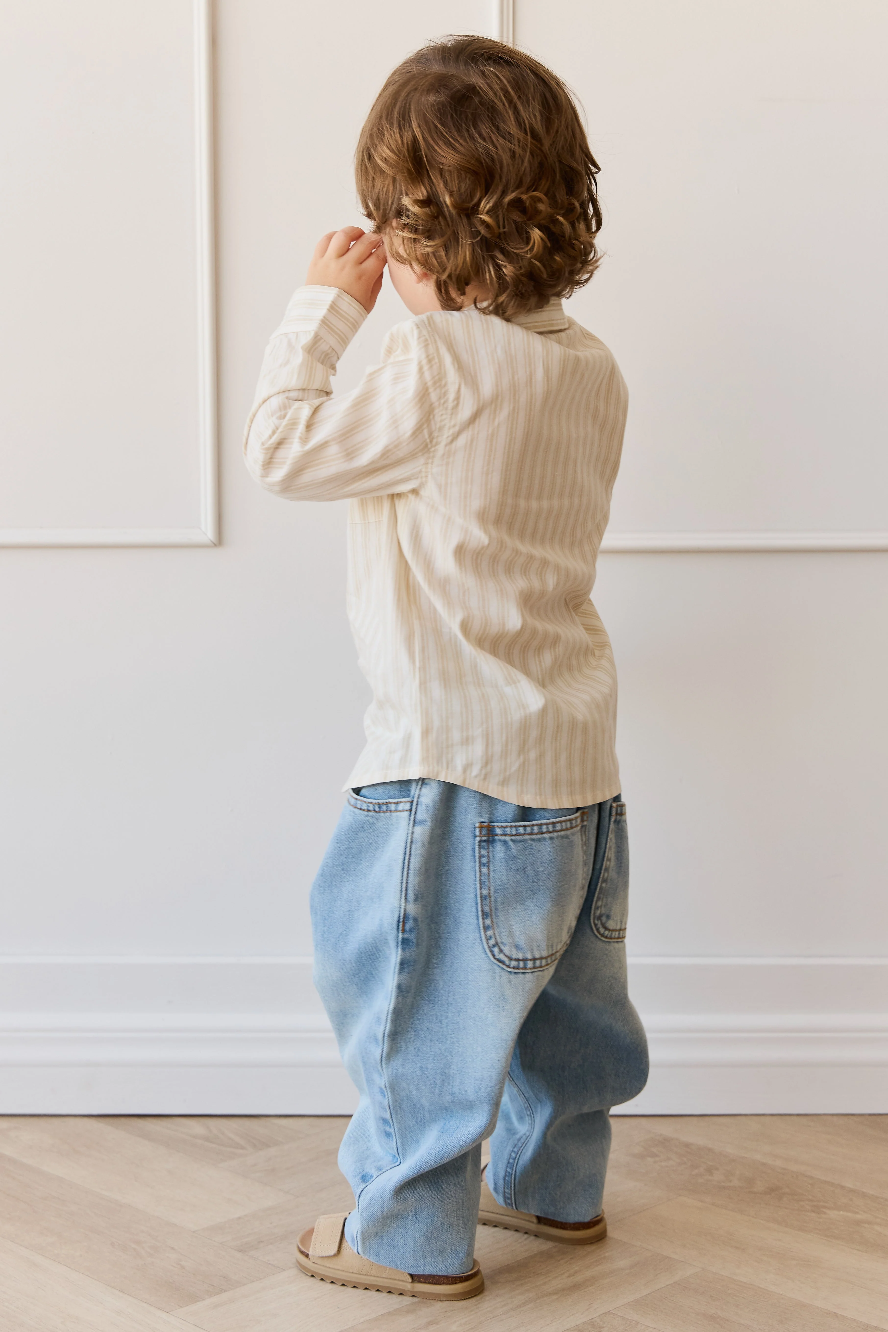 Organic Cotton Isaiah Shirt - Variegated Stripe Foam - Image 4