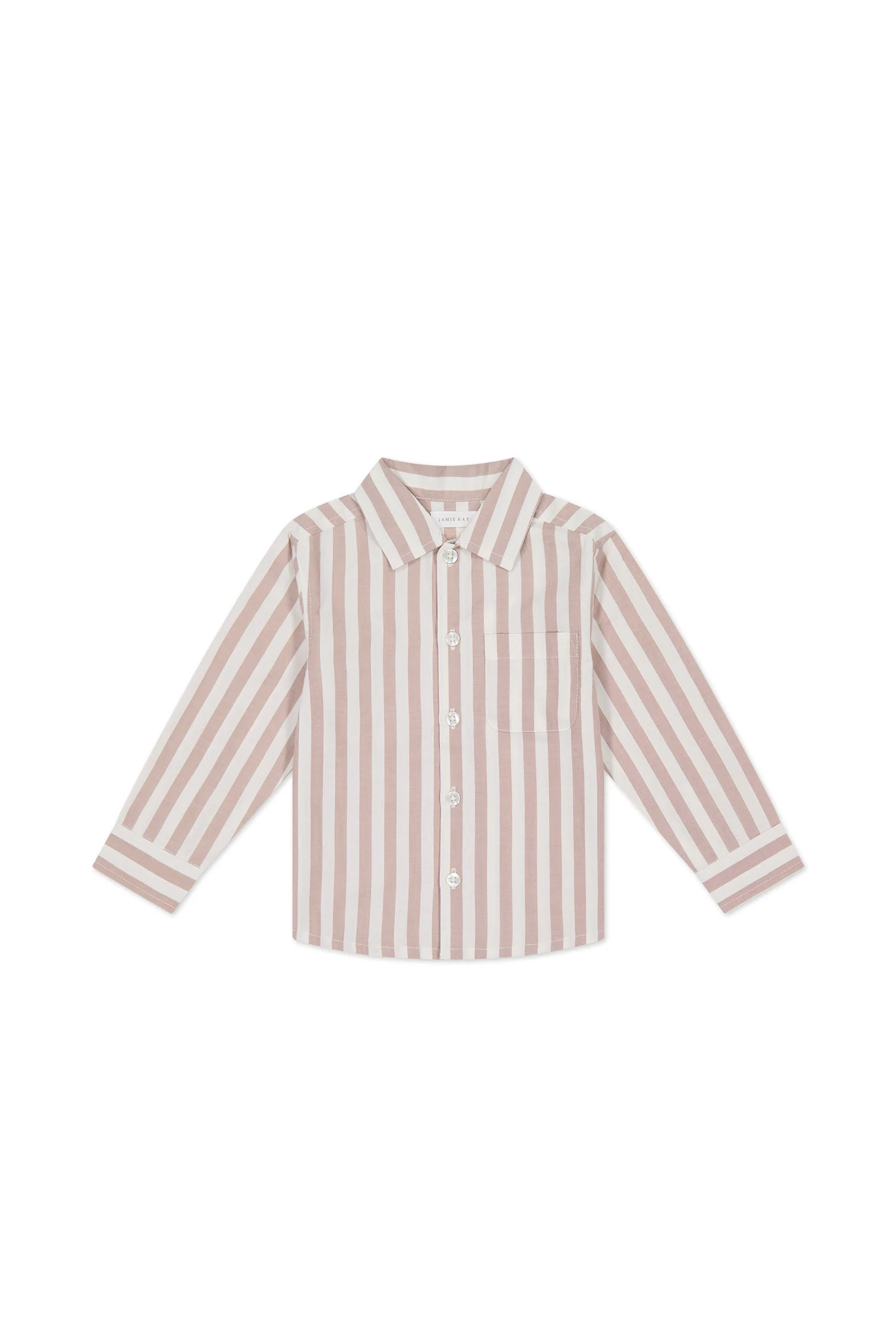 Organic Cotton Isaiah Shirt - Vertical Stripe Tiger/Cloud - Image 2