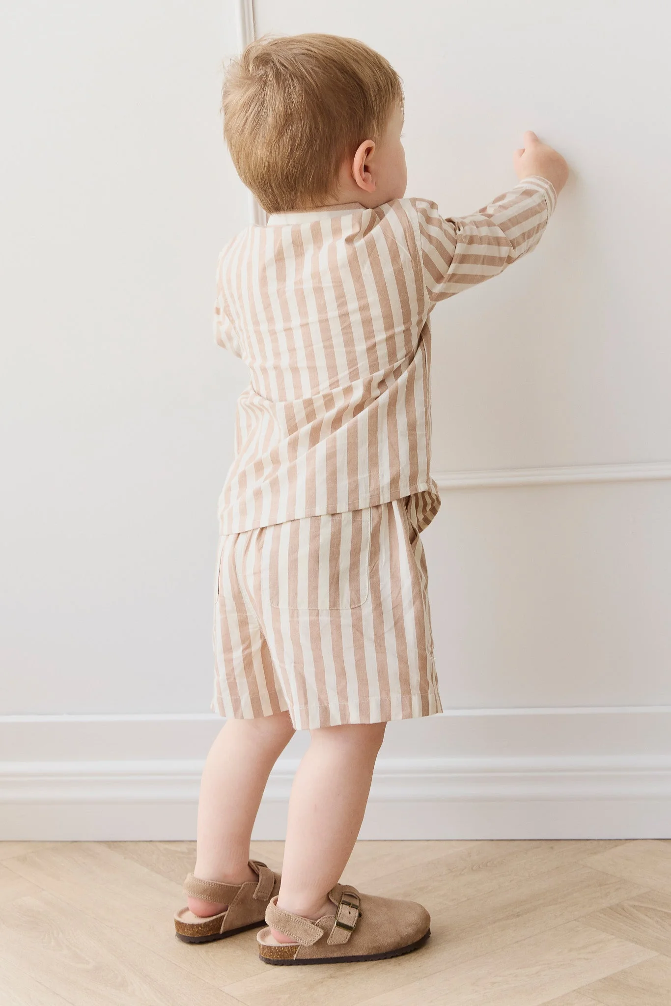 Organic Cotton Isaiah Shirt - Vertical Stripe Tiger/Cloud - Image 4
