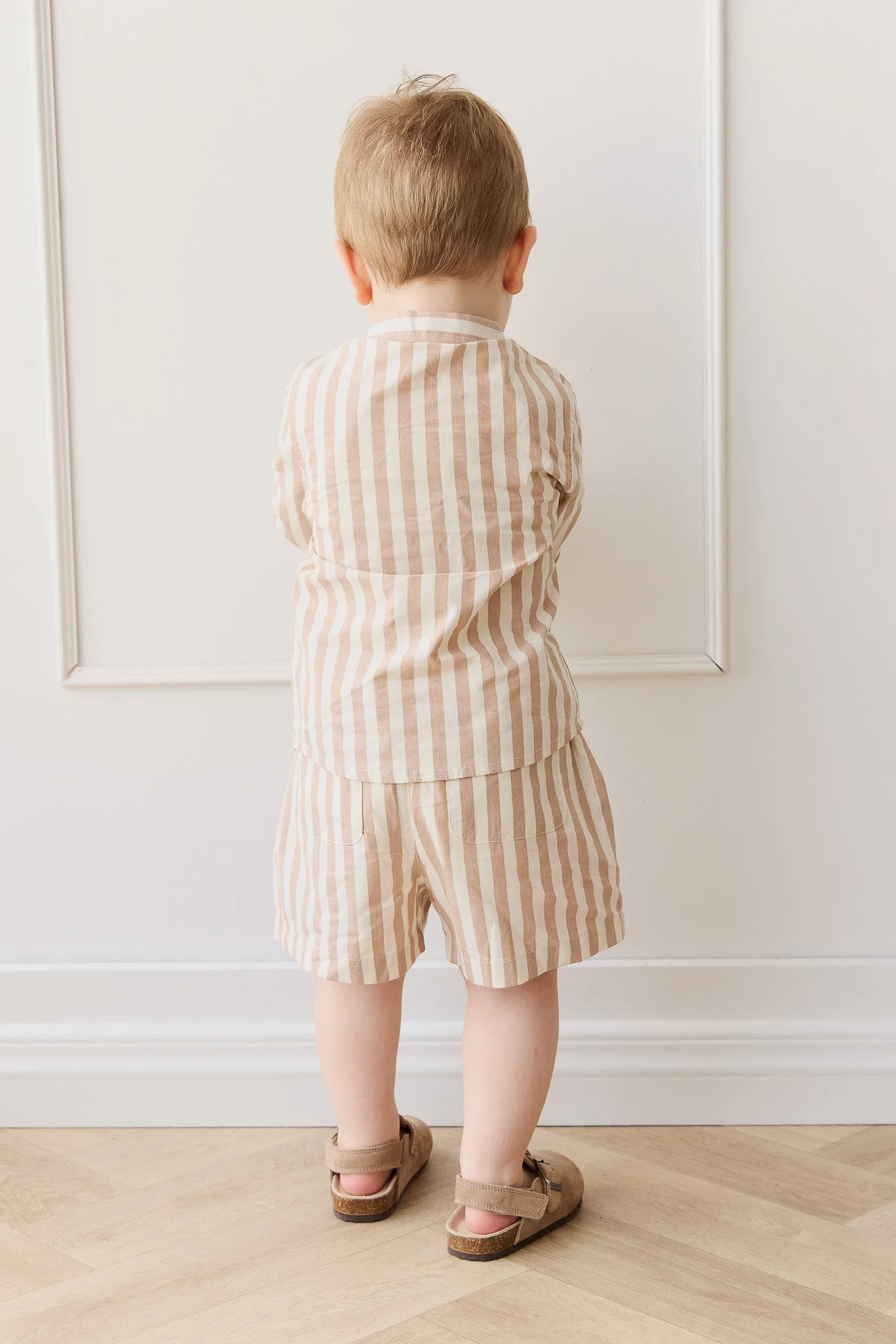 Organic Cotton Isaiah Shirt - Vertical Stripe Tiger/Cloud - Image 5