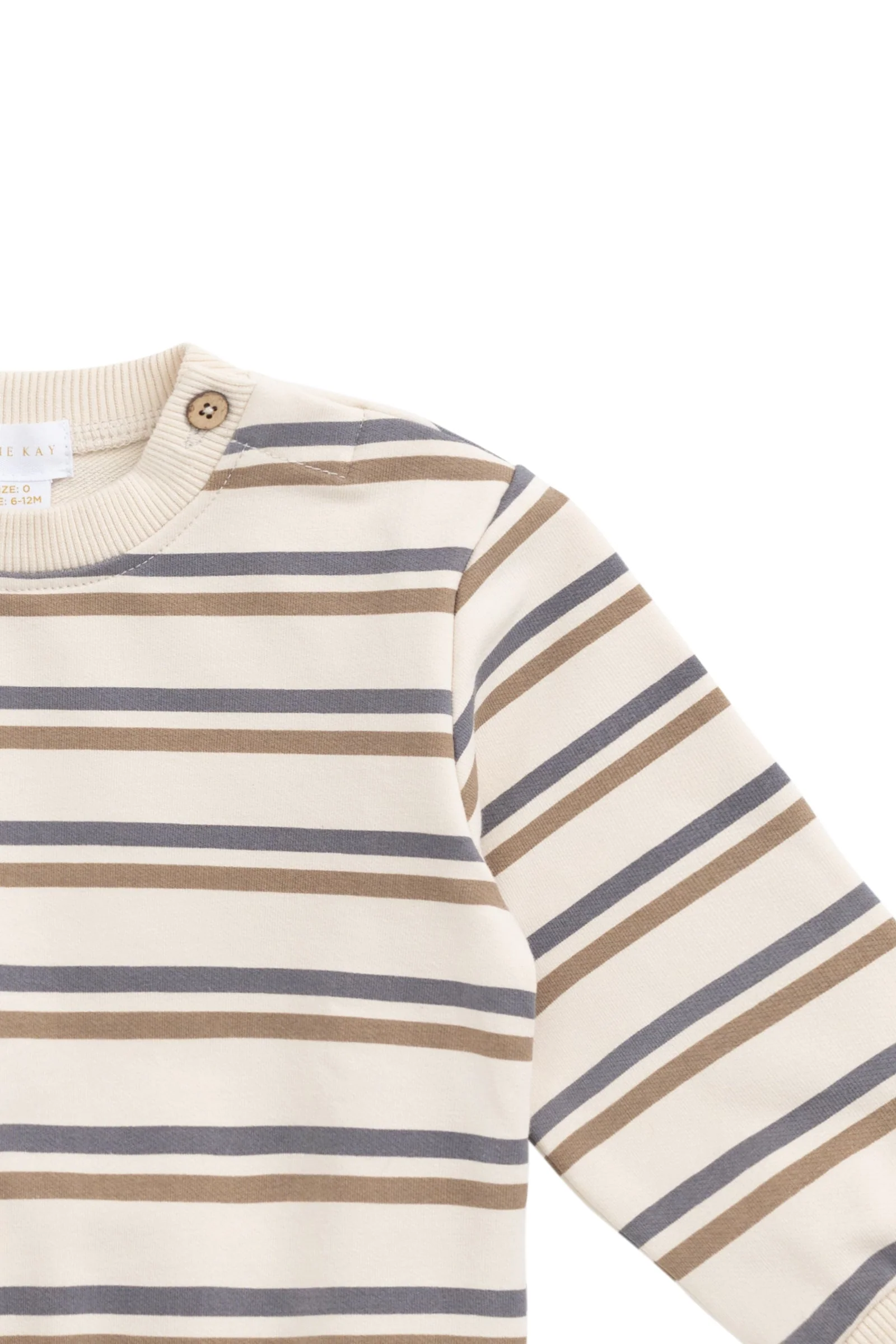 Organic Cotton Jalen Oversized Jumper - Raynor Stripe North Sea - Image 7