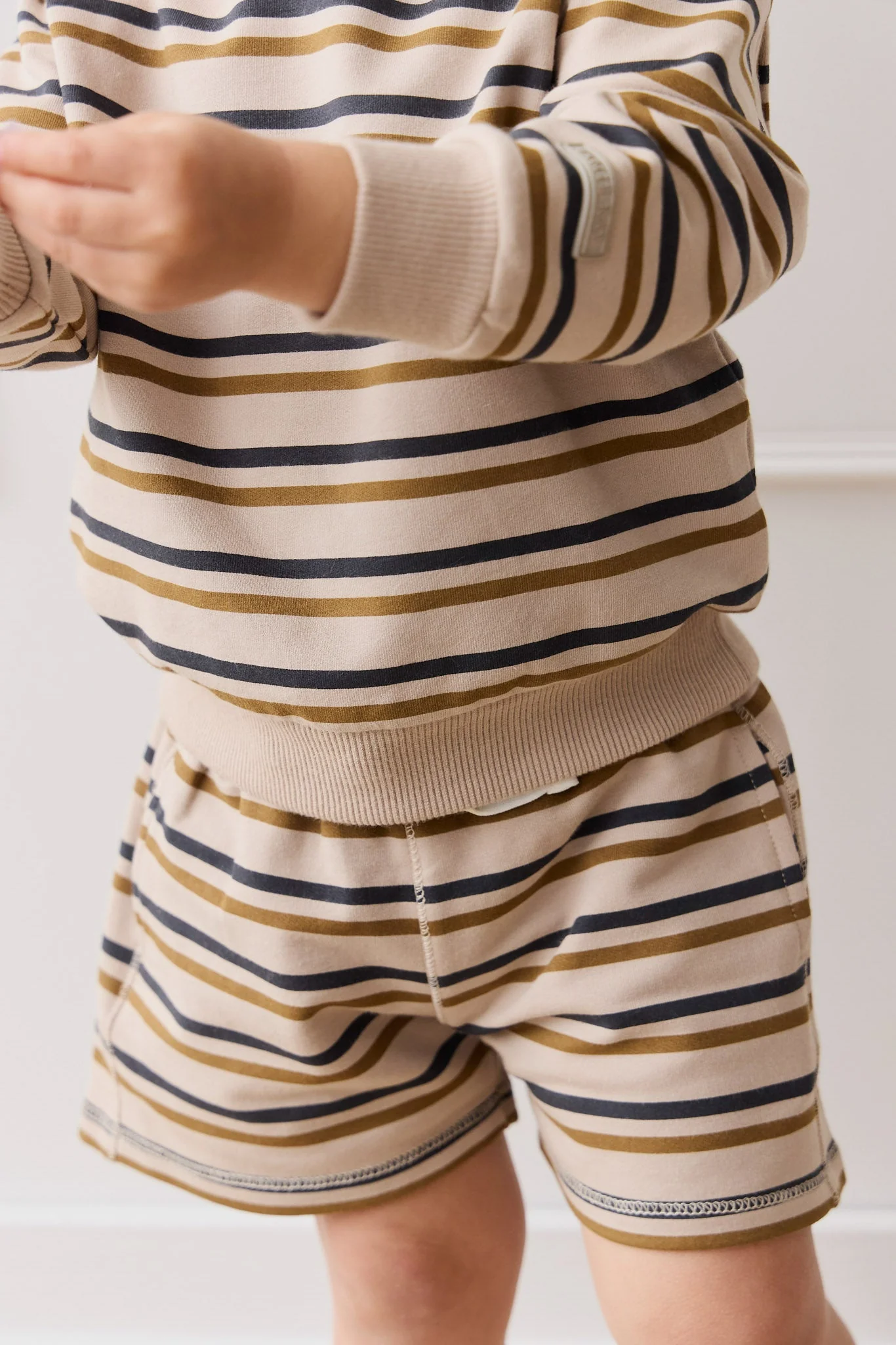 Organic Cotton Jalen Short - Raynor Stripe Pale Khaki - Image 6