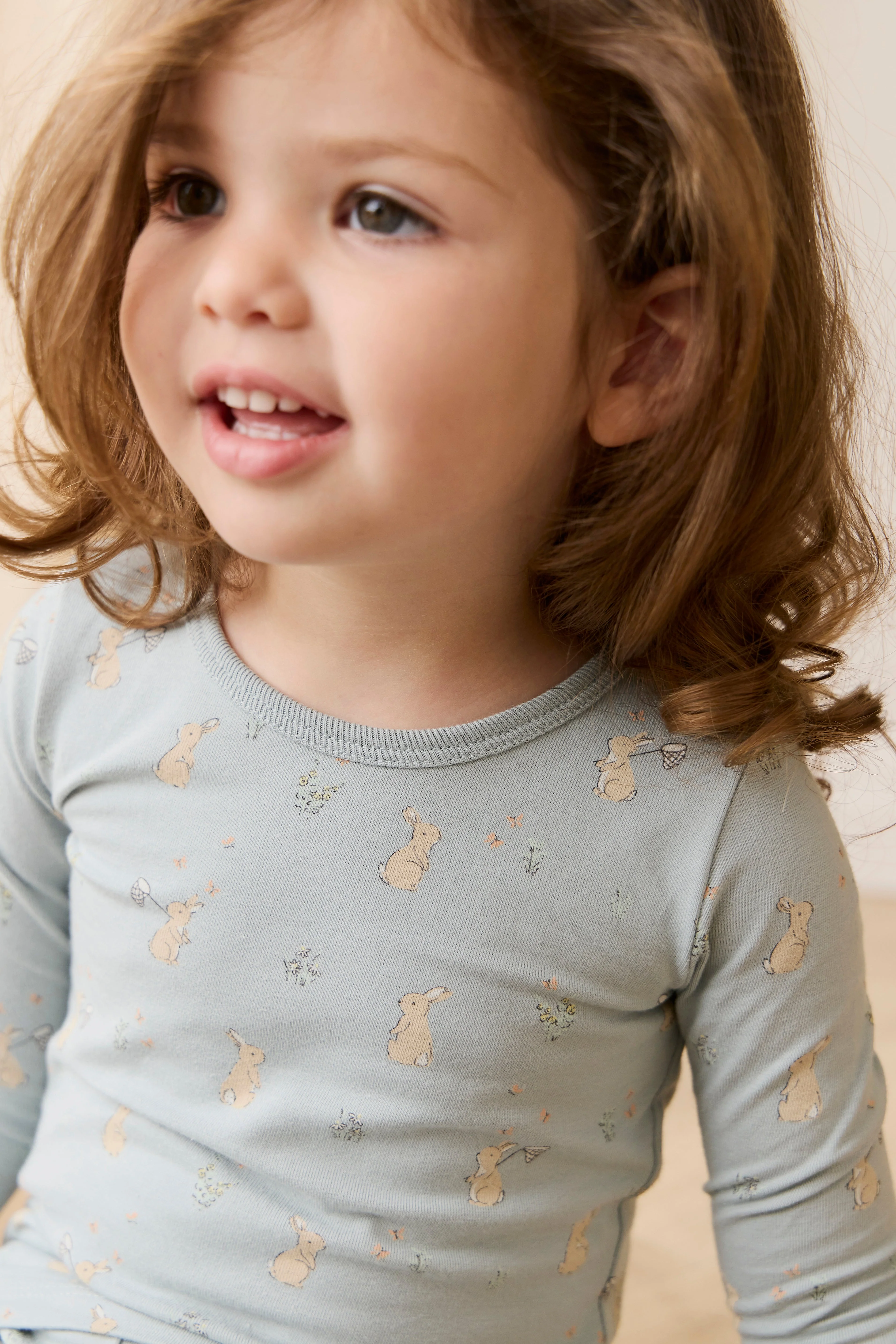 Organic Cotton Jarrah Long Sleeve Pyjama Set-Lapin Jardin Blue - Image 7