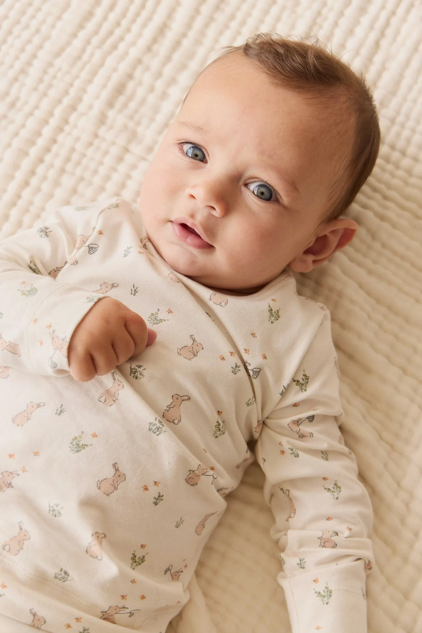 Organic Cotton Jarrah Long Sleeve Pyjama Set - Lapin Jardin Crisp - Image 3