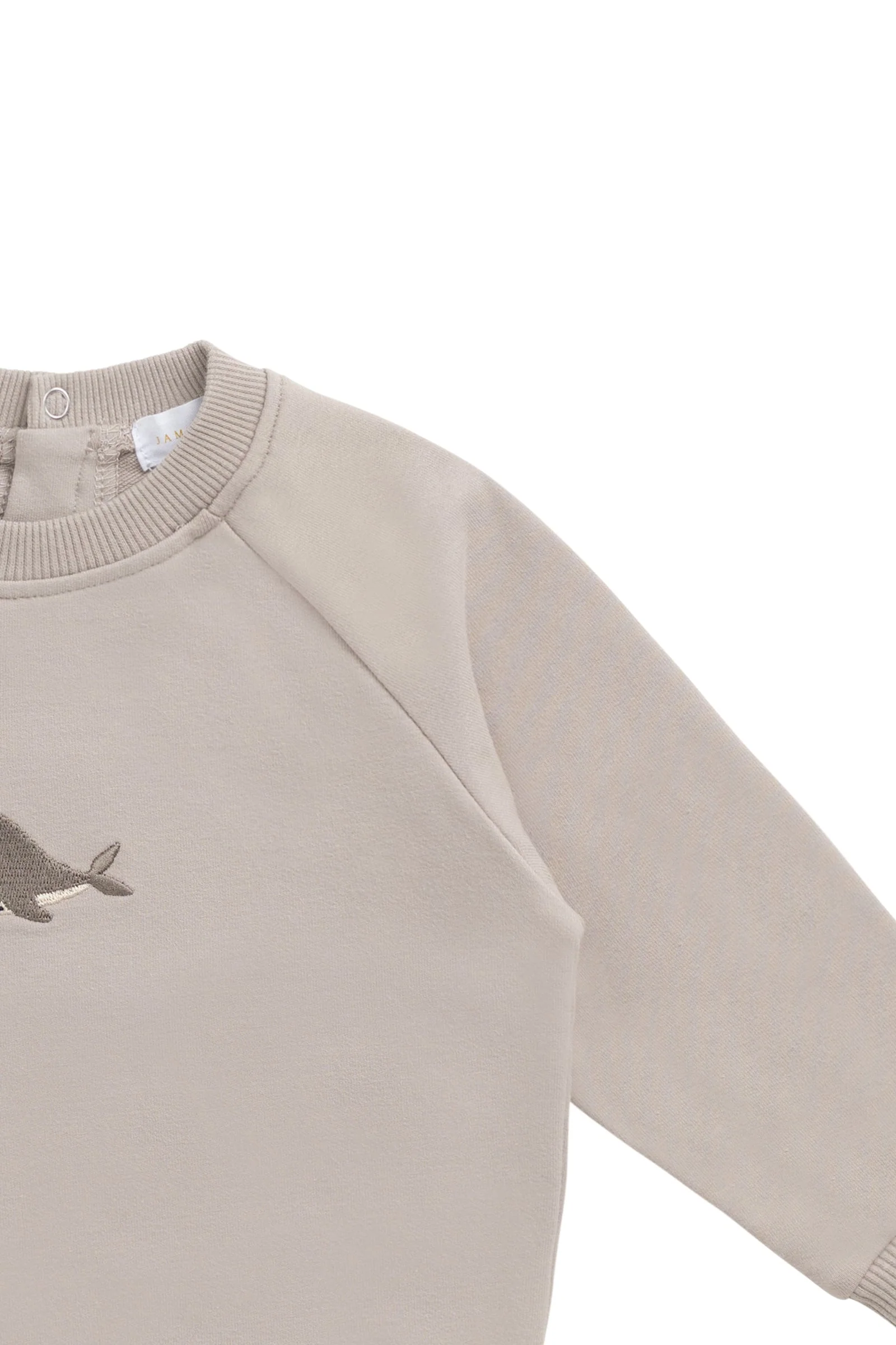 Organic Cotton Jermaine Sweatshirt - Hazy Taupe Whale - Image 4