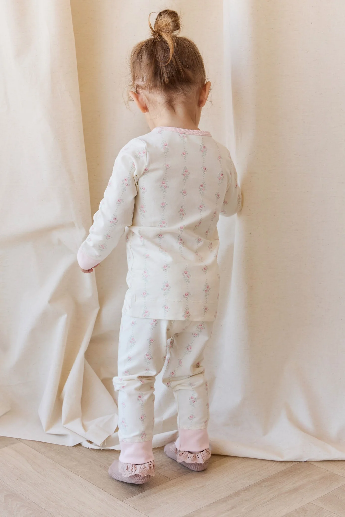Organic Cotton Jude Long Sleeve Pyjama Set - Rose Trail - Image 3