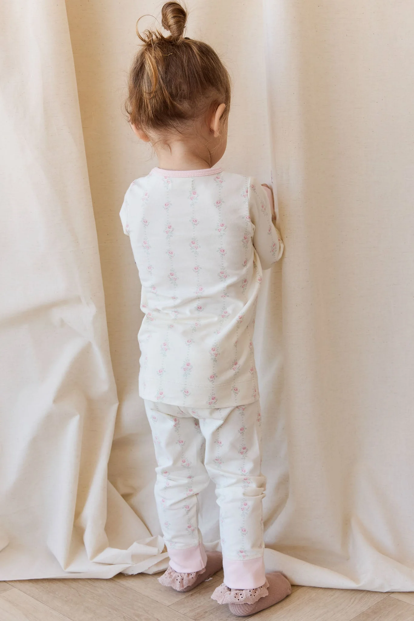 Organic Cotton Jude Long Sleeve Pyjama Set - Rose Trail - Image 4