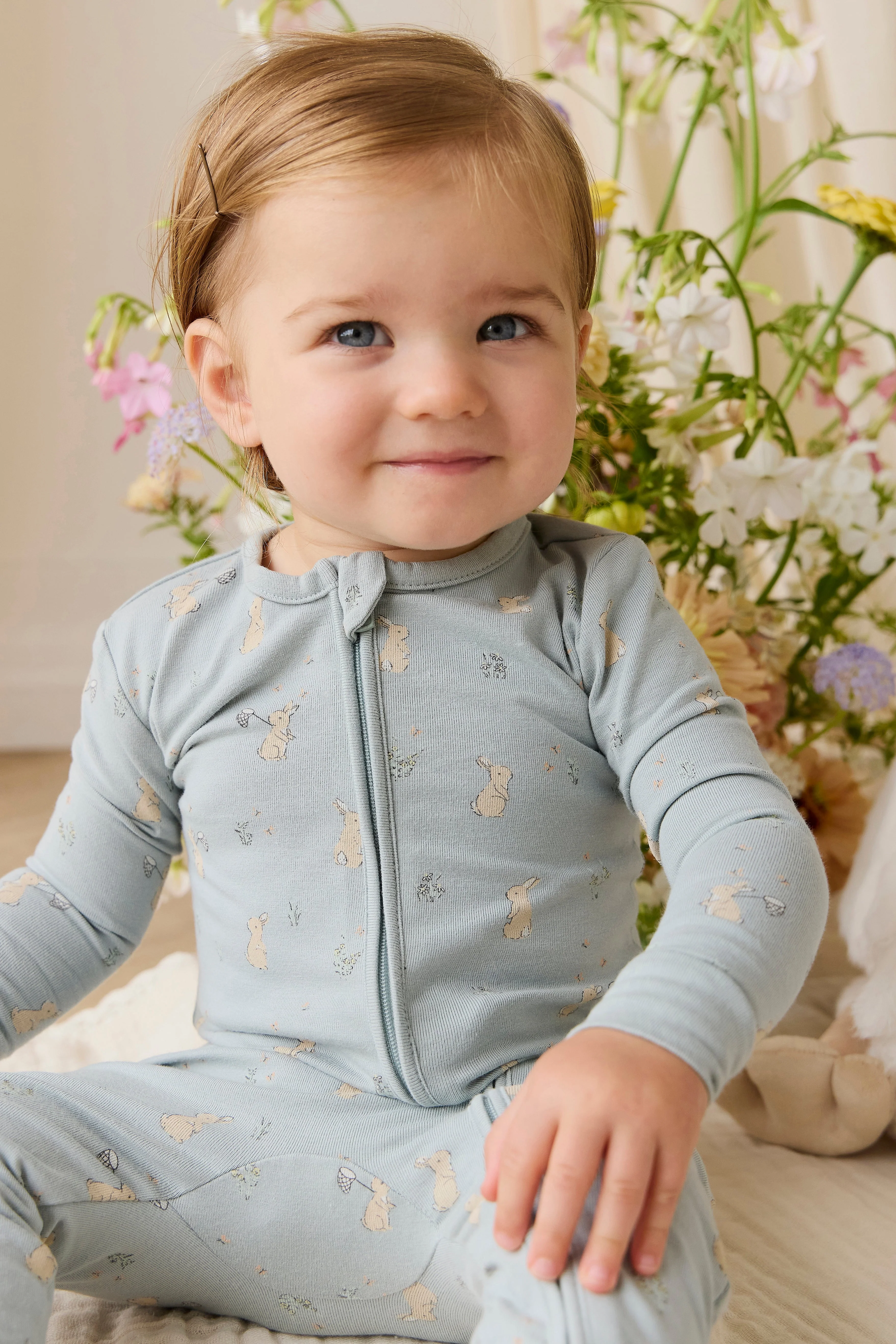 Organic Cotton Jude Onepiece-Lapin Jardin Blue - Image 3