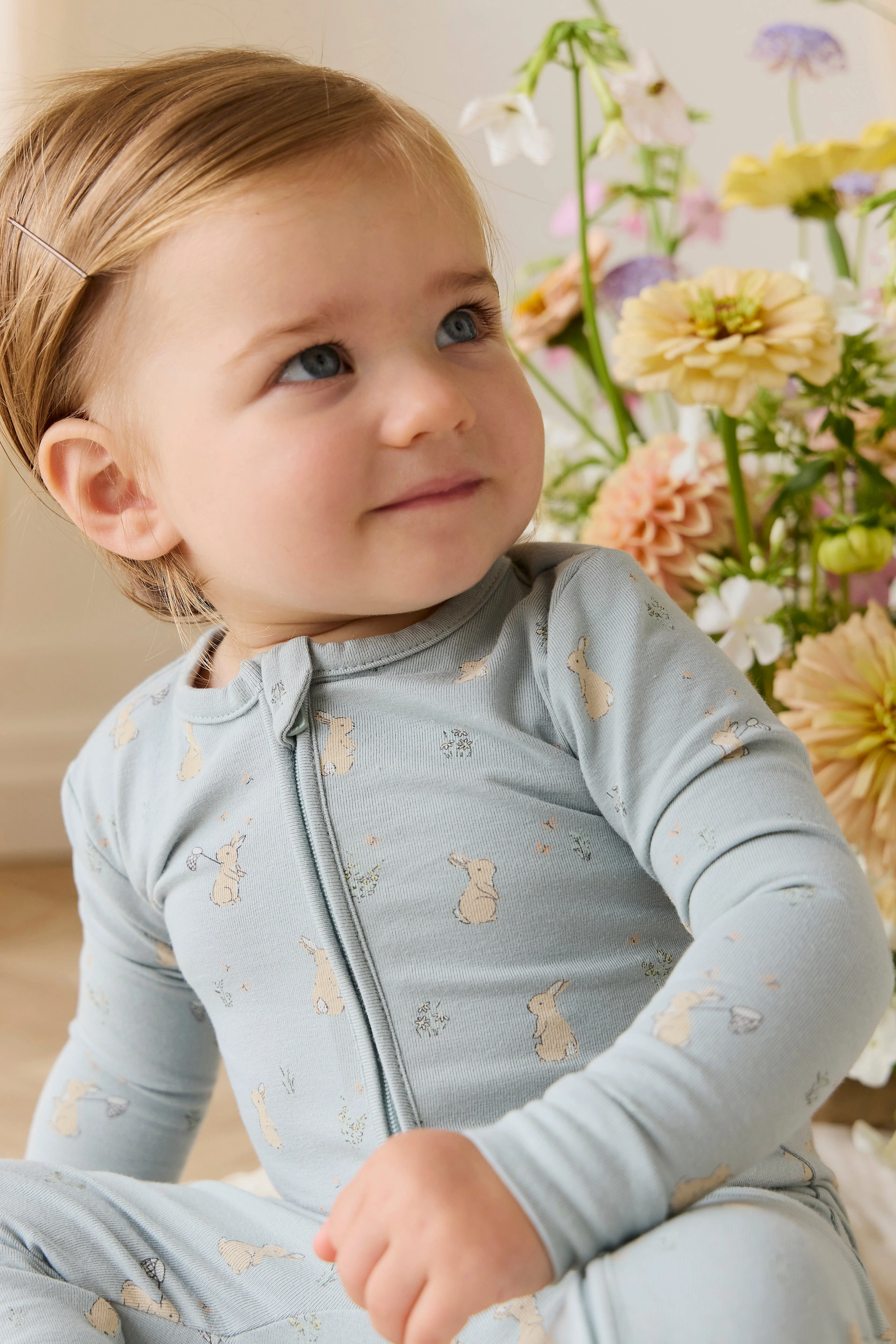 Organic Cotton Jude Onepiece-Lapin Jardin Blue - Image 5
