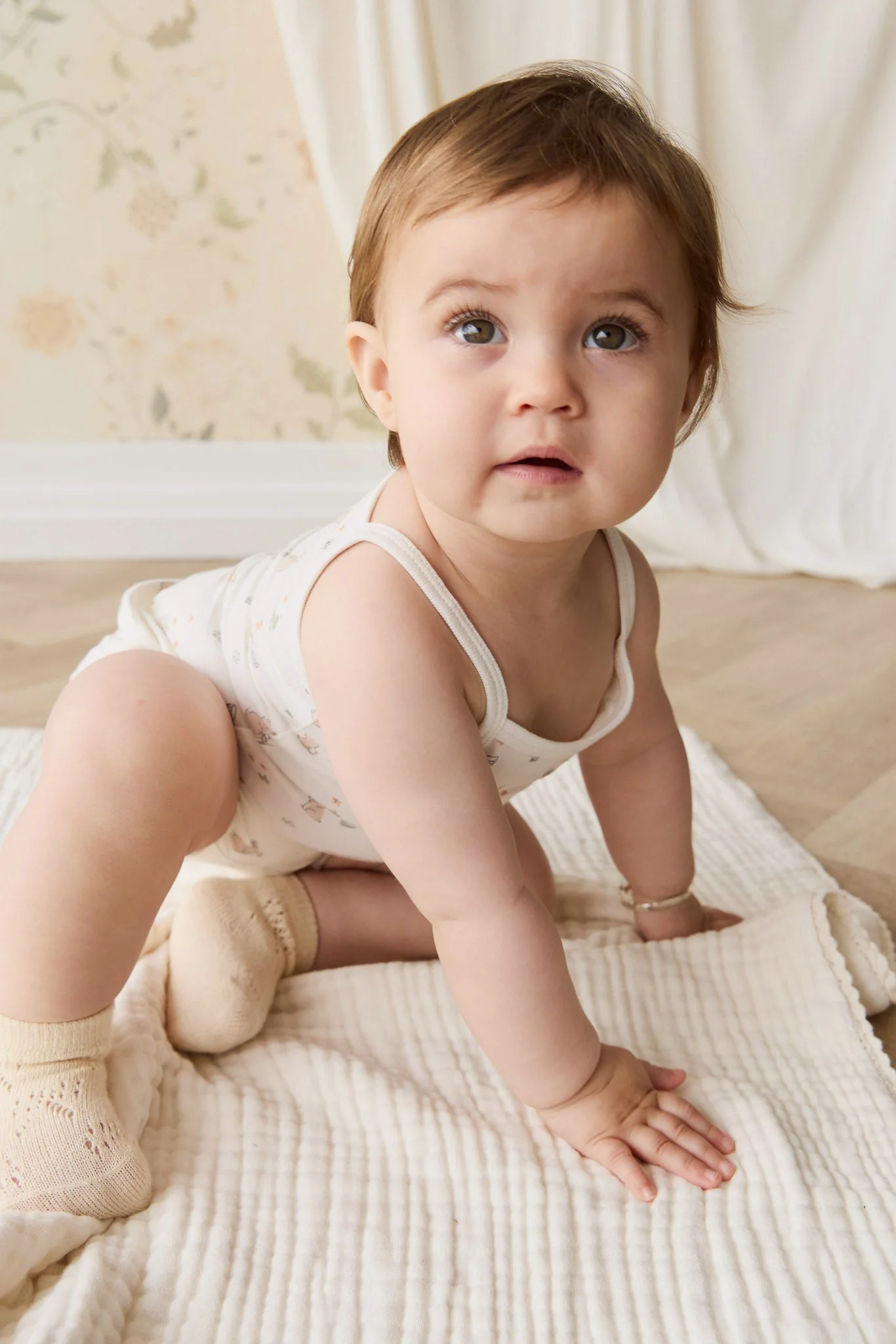 Organic Cotton Jude Singlet Pyjama Set - Lapin Jardin Crisp - Image 3