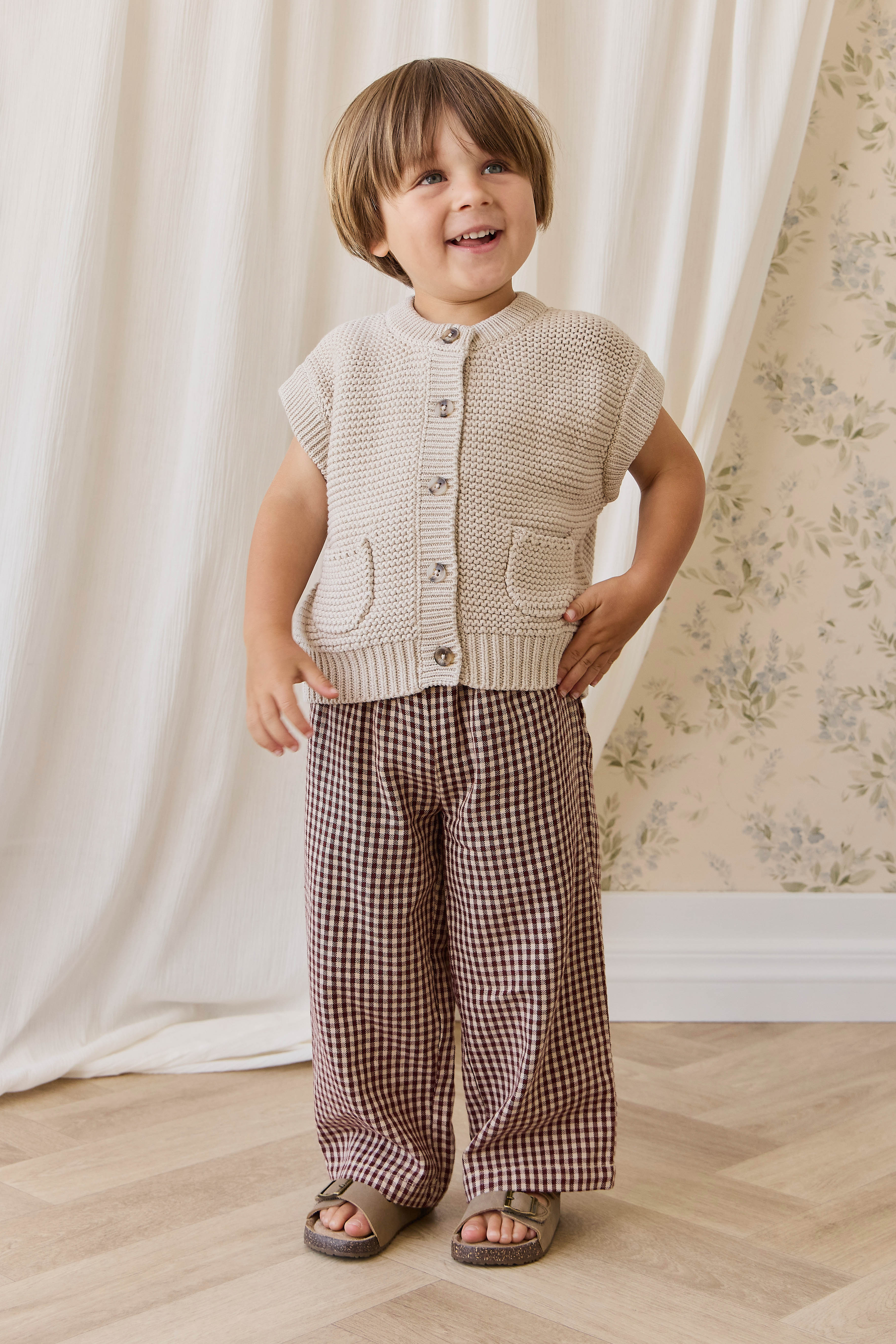 Organic Cotton Kenji Pant-Cinnamon Gingham - Image 5