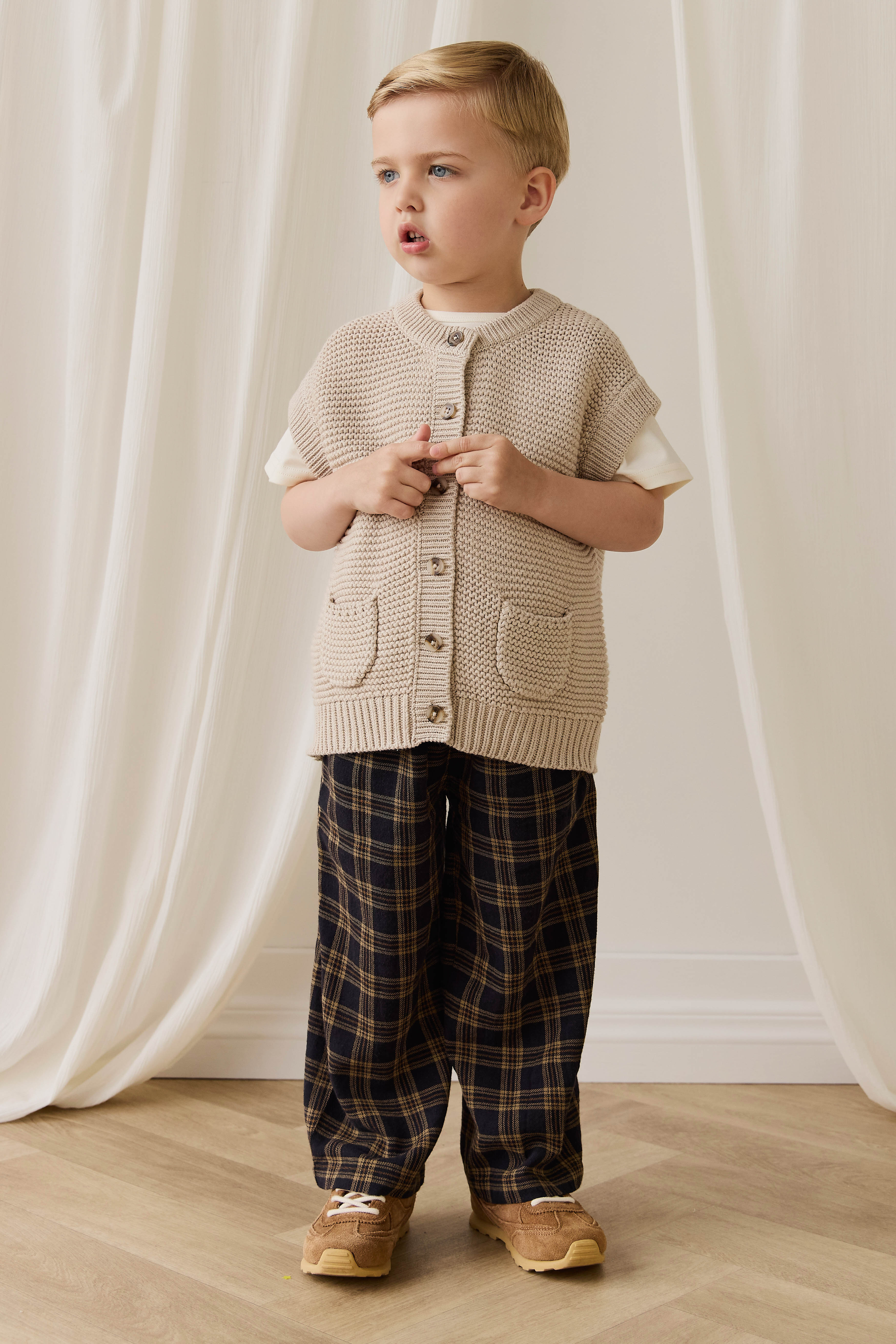 Organic Cotton Kenji Pant-Woodland Check - Image 5