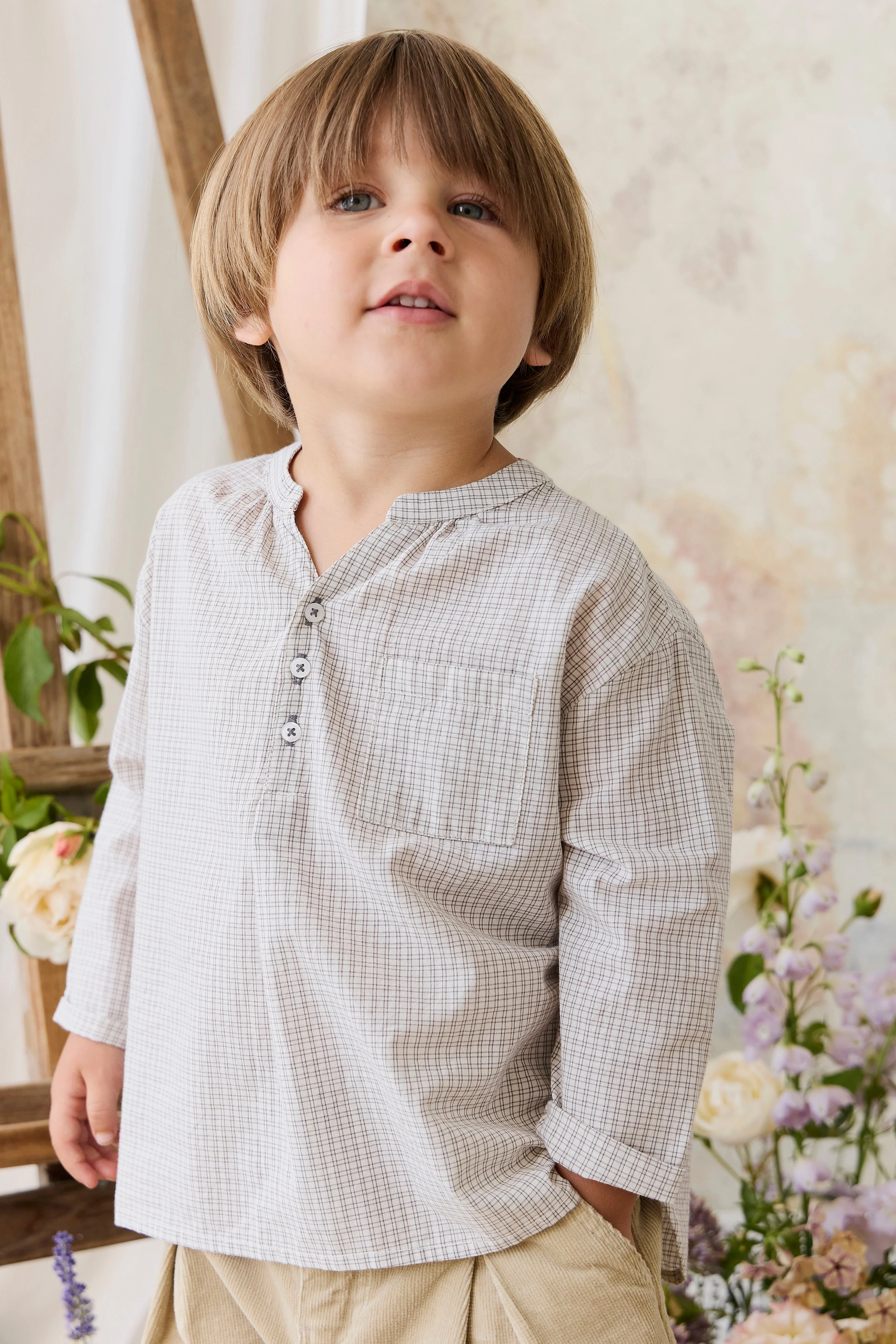 Organic Cotton Kenji Top - Cloud check - Image 4