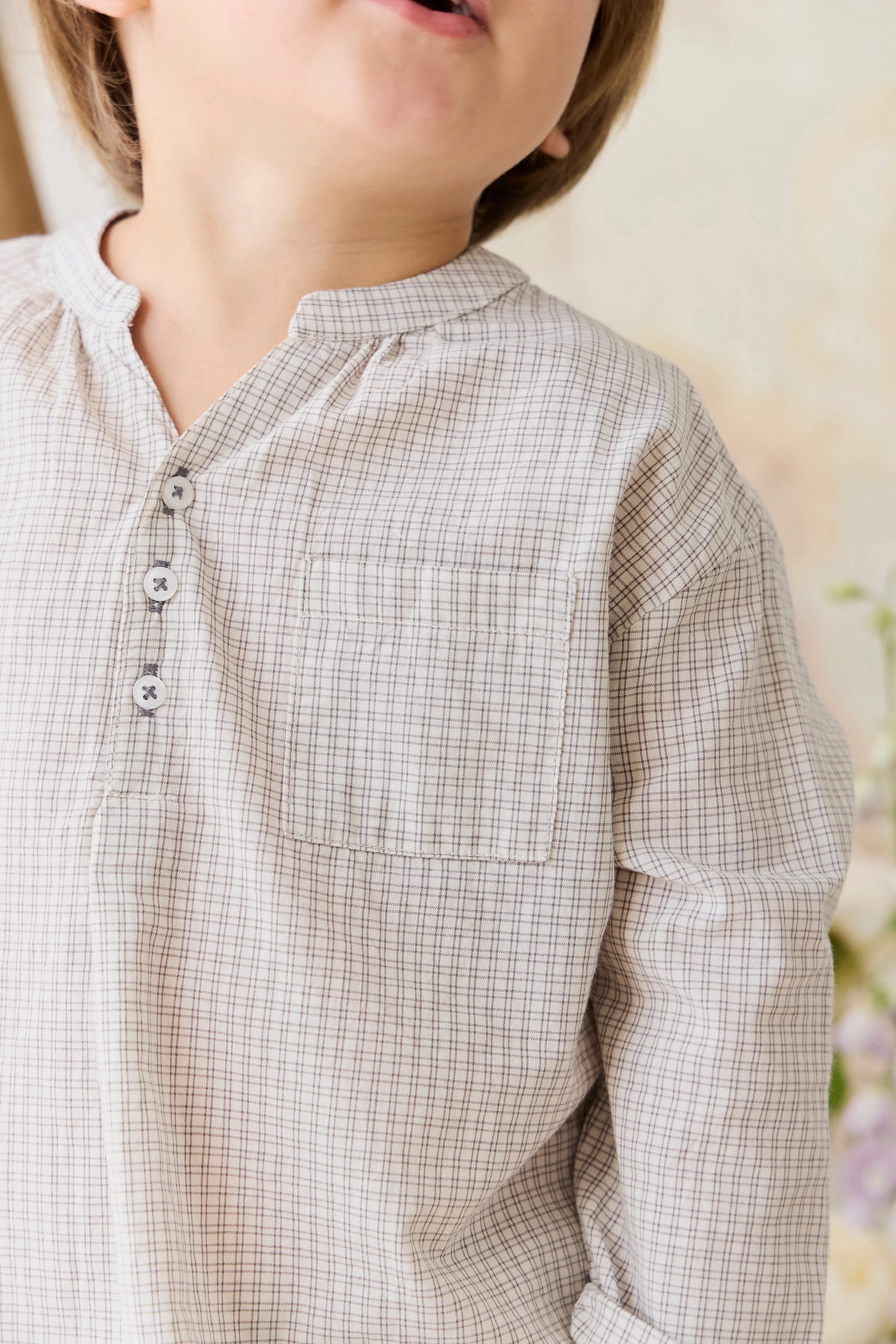 Organic Cotton Kenji Top - Cloud check - Image 5