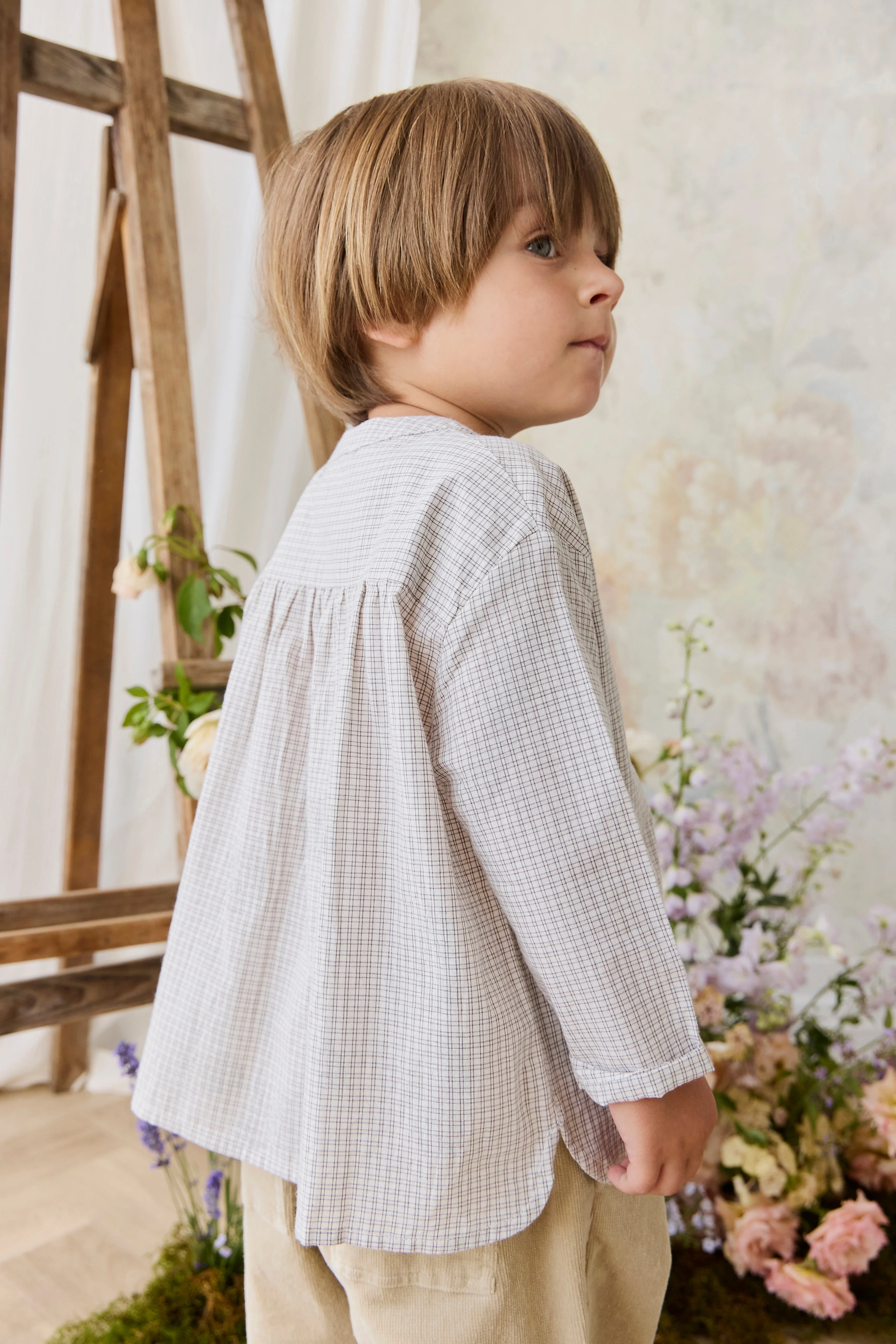 Organic Cotton Kenji Top - Cloud check - Image 6