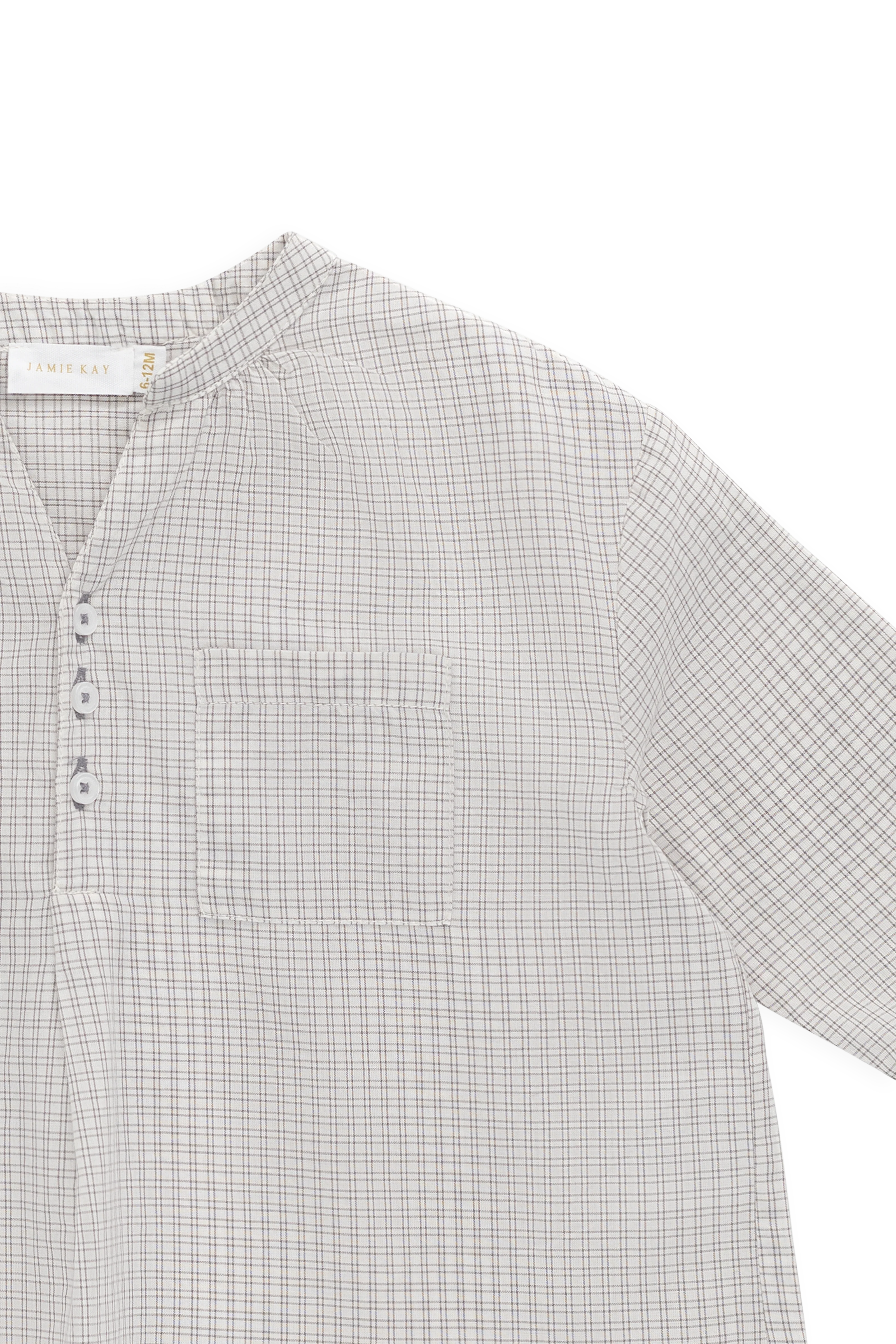 Organic Cotton Kenji Top - Cloud check - Image 7