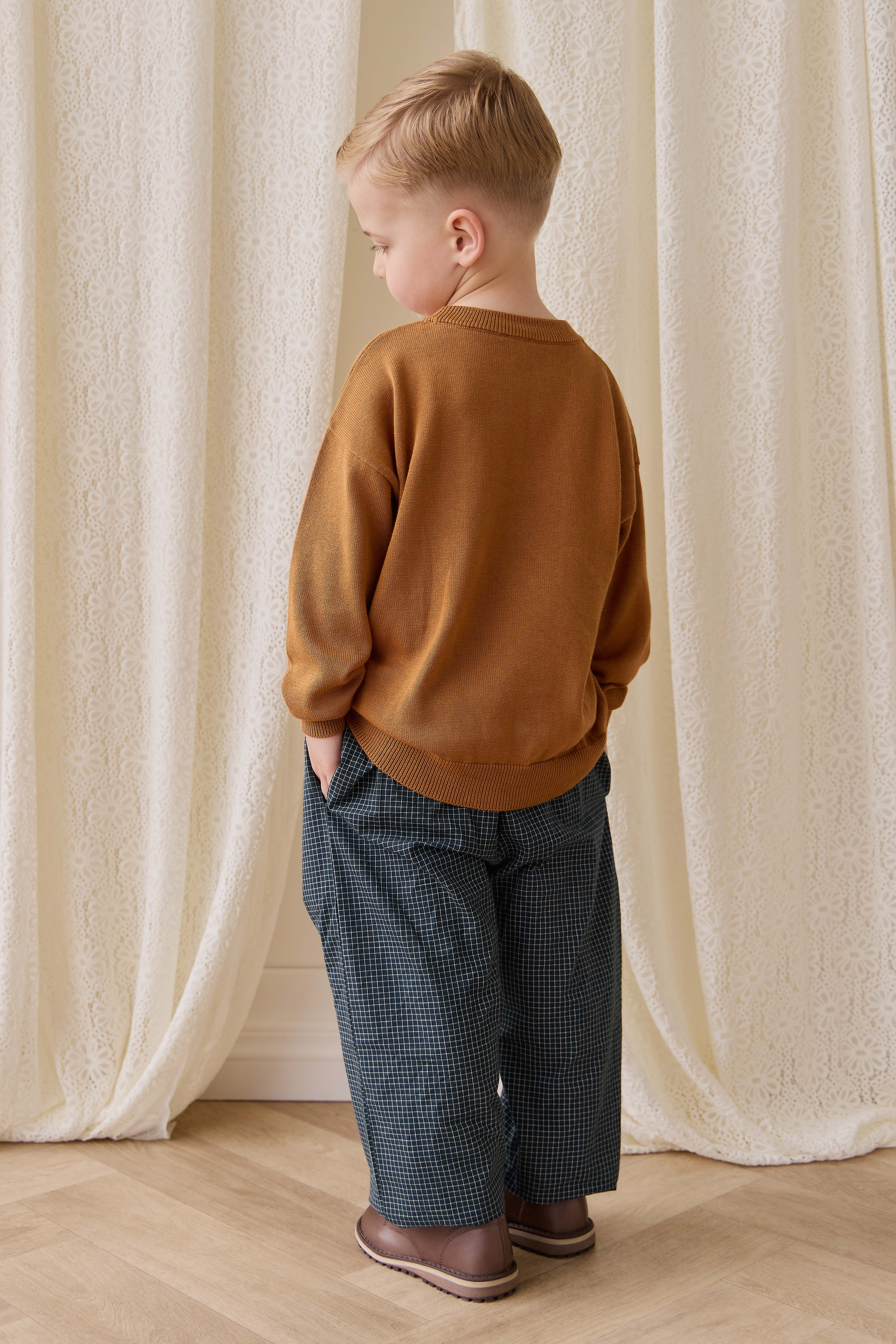 Organic Cotton Kingston Pant - Forest Grid - Image 5