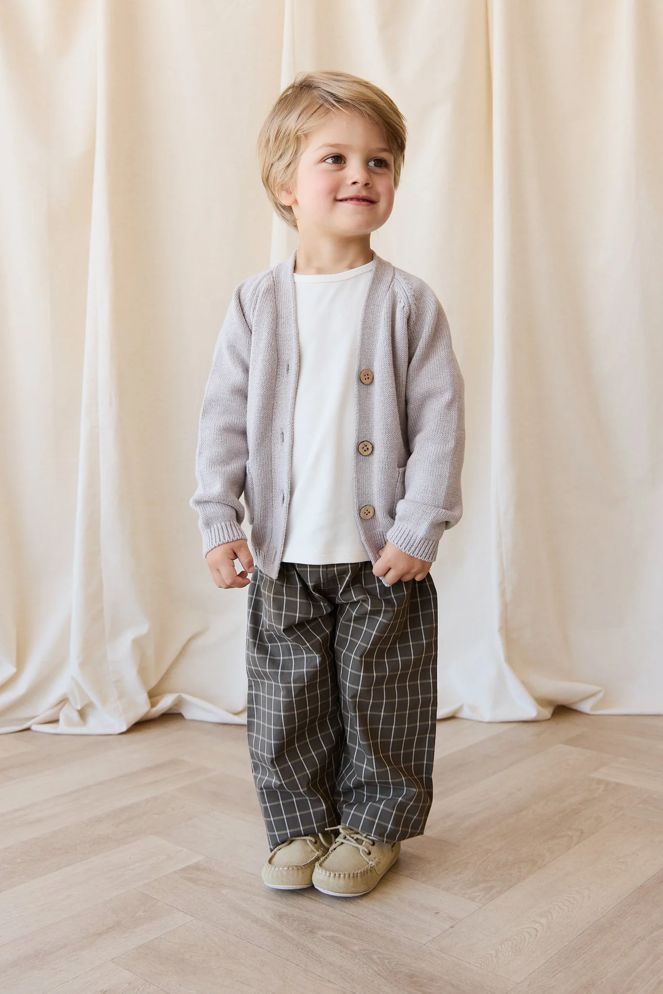 Organic Cotton Kingston Pant - Variegated Grid Tarmac - Image 3