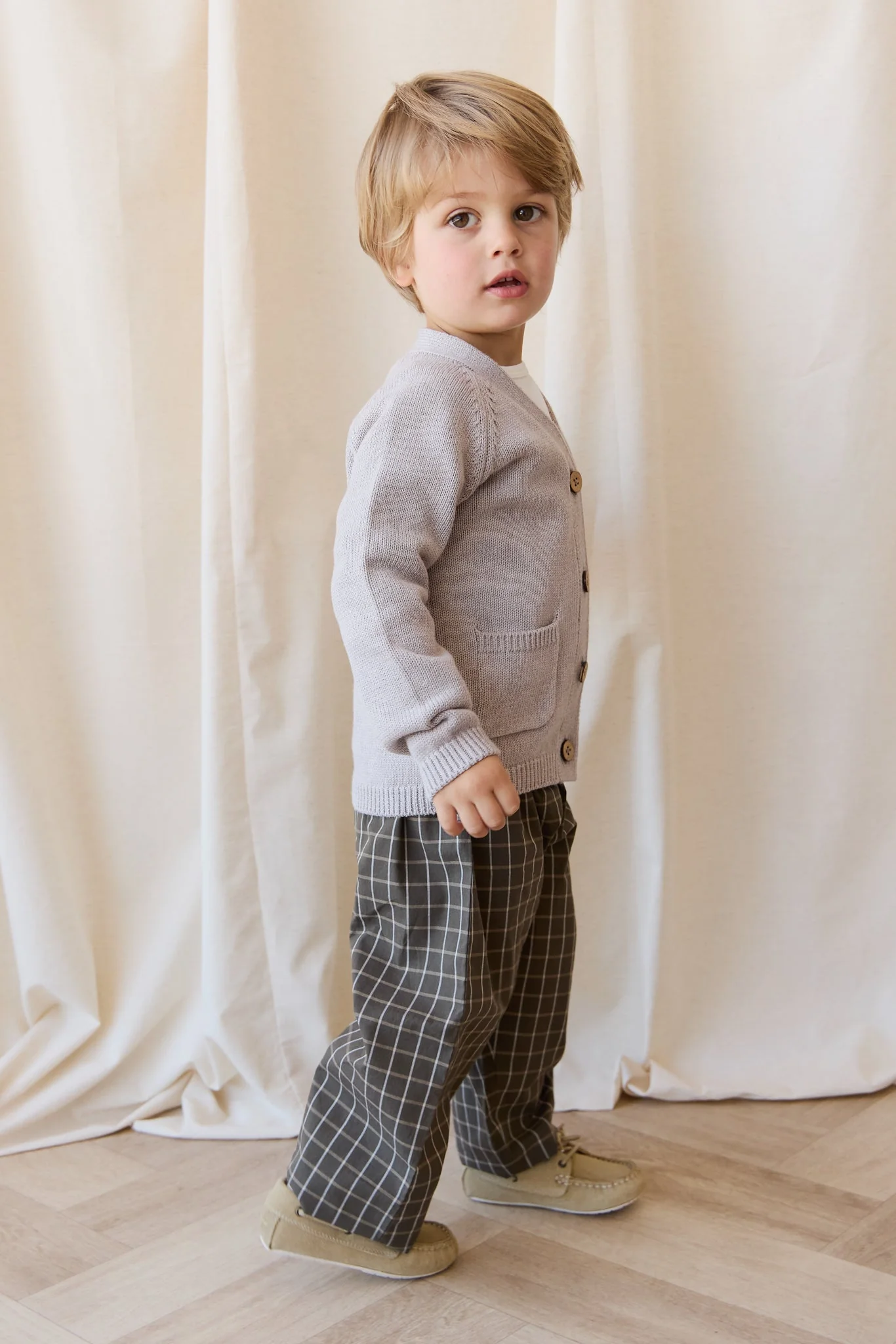 Organic Cotton Kingston Pant - Variegated Grid Tarmac - Image 5